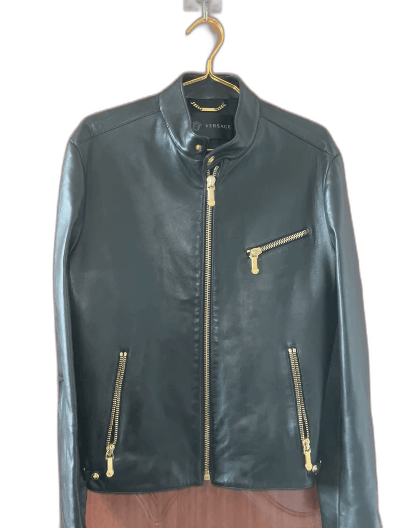 Versace Versace Black Leather Jacket - dmc Size M / US 6-8 / IT 42-44 - 1 Thumbnail