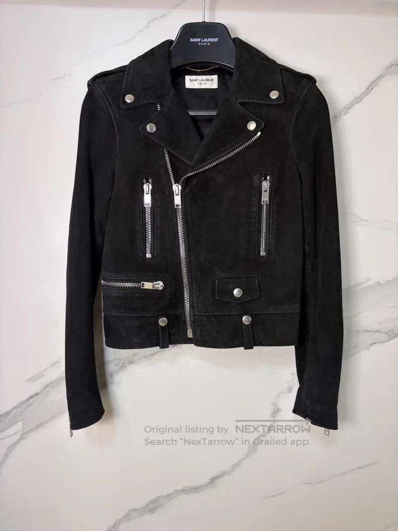Saint Laurent Paris Saint Laurent Paris Goat Leather Suede Biker Leather Jacke Size XXS / US 00 / IT 34 - 1 Thumbnail