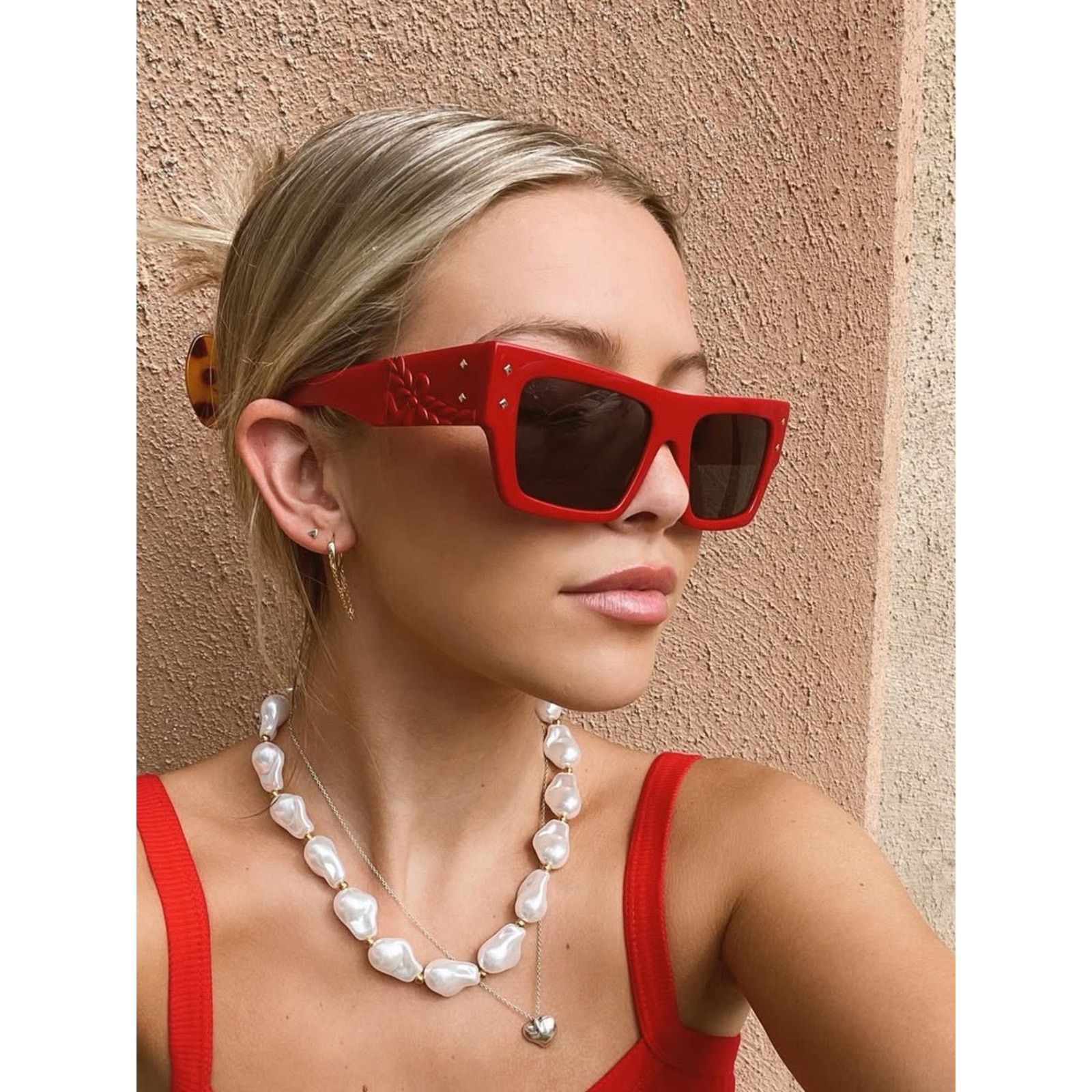 MCM New MCM MW0014 66A Red Unisex Frame Sunglasses with Grey Size ONE SIZE - 2 Thumbnail