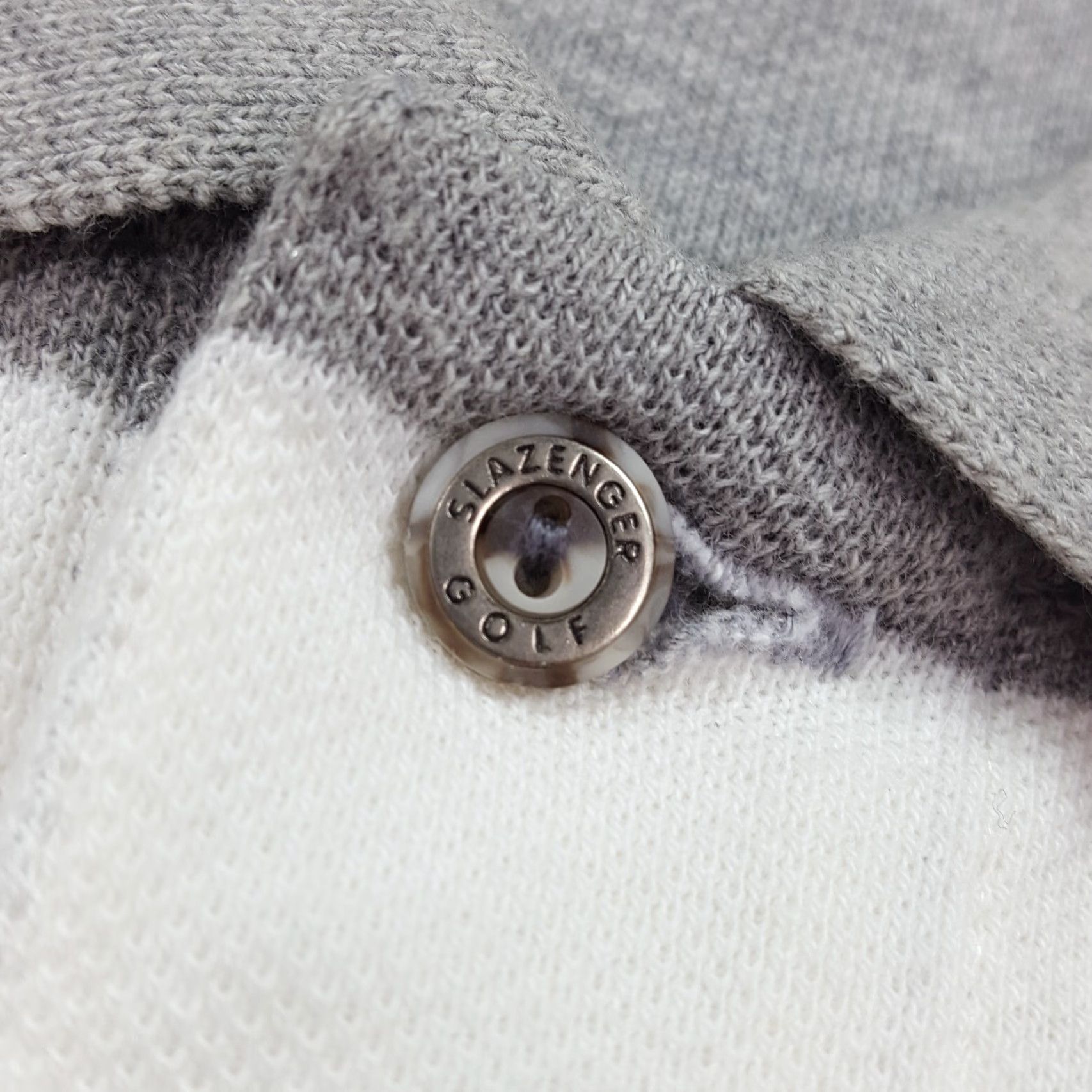 Vintage VINTAGE Slazenger PGA Golf Polo Shirt Gray Striped Embroidered Logo Large Men's Casual Retro Preppy Sports Shirt Size US L / EU 52-54 / 3 - 6 Thumbnail