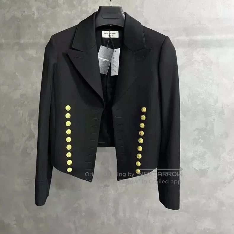 Saint Laurent Paris Saint Laurent Black Wool Short Jacket. Size US M / EU 48-50 / 2 - 1 Thumbnail