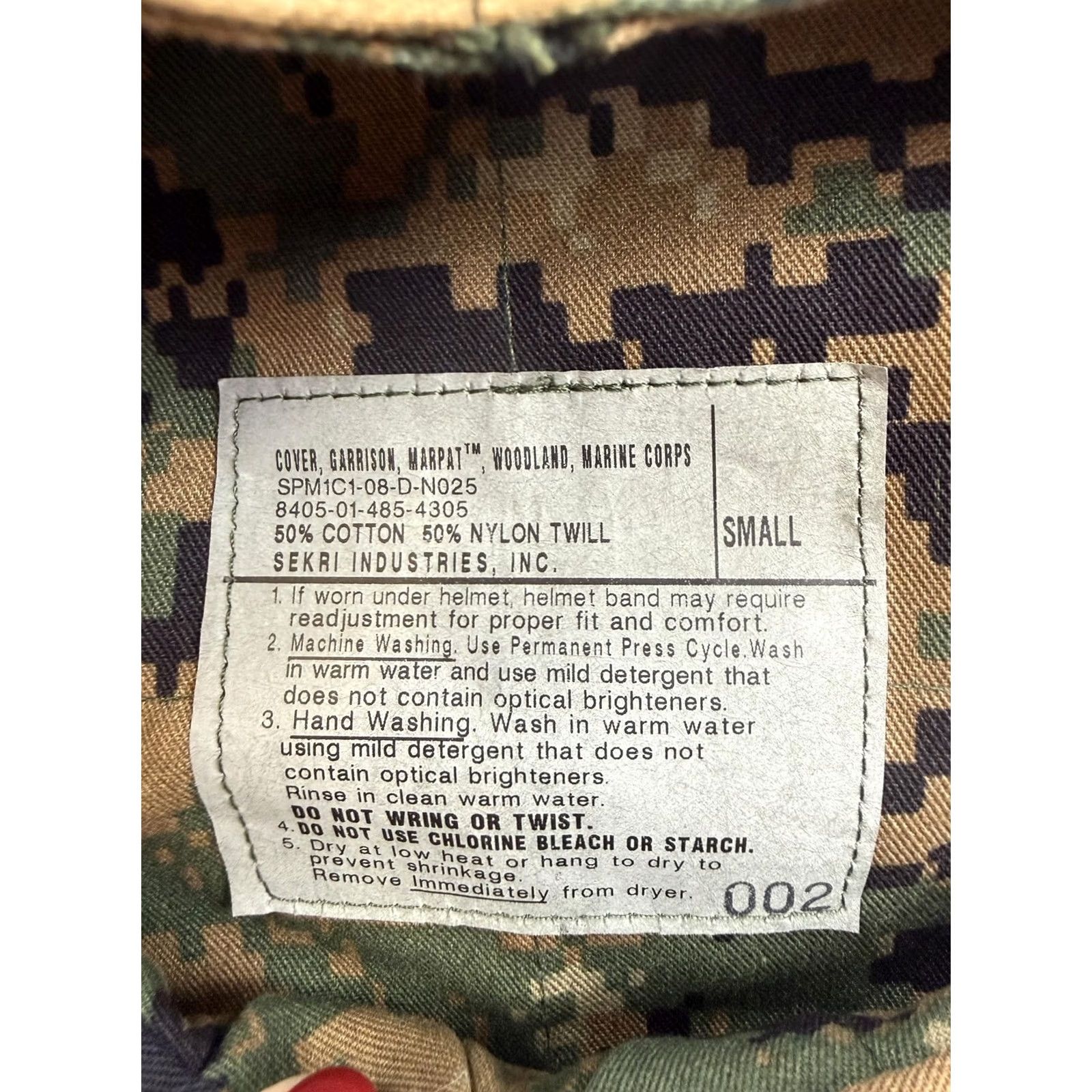 Vintage SEKRI Industries MARPAT Hat Cap Fitted Mens Small Woodland Camo Marine Corps Cap Mens Small MARPAT Woodland USA Military Workwear Hat Size ONE SIZE - 5 Thumbnail