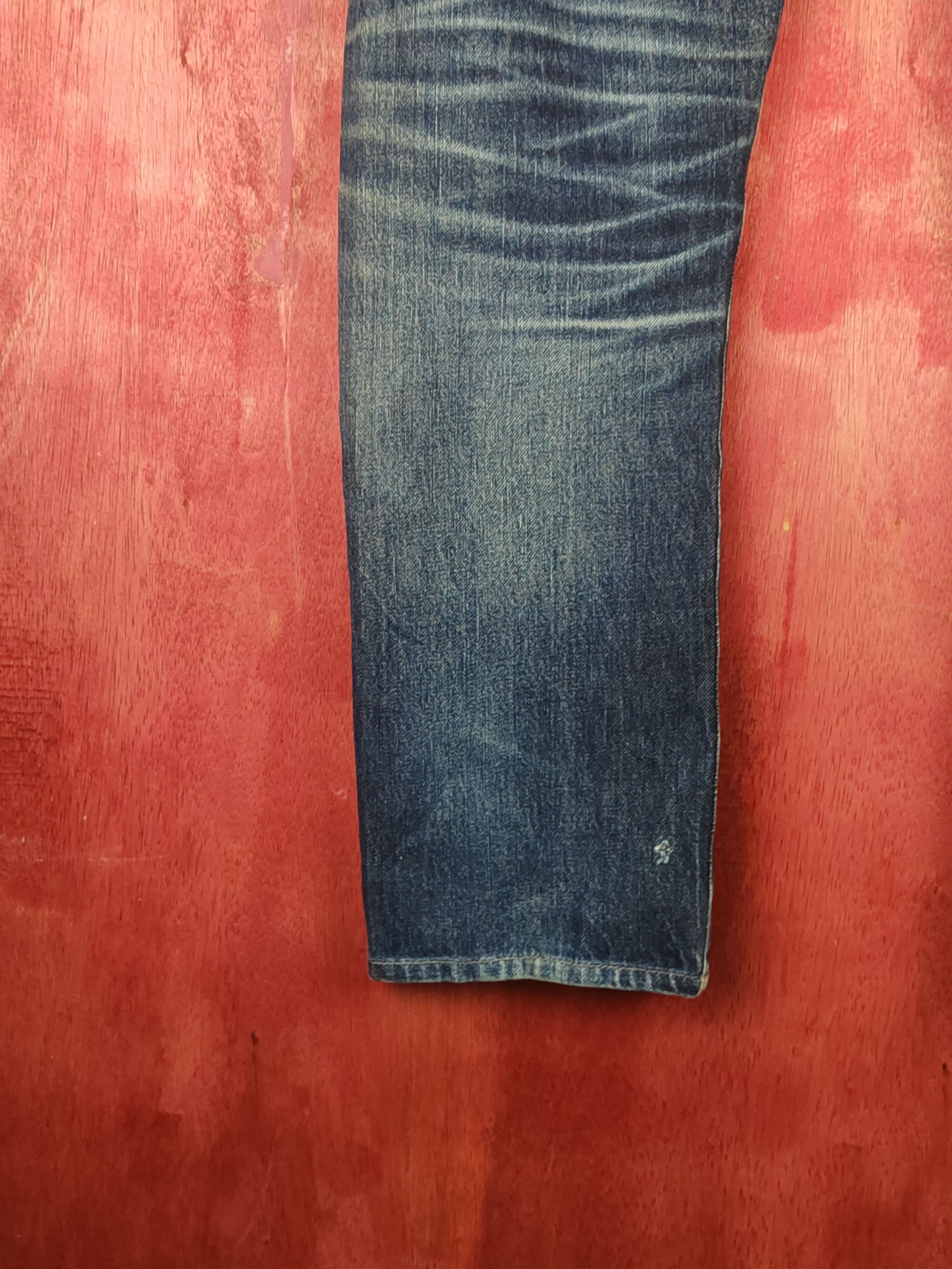 Japanese Brand H.A.K.U Dark Blue Distressed Ripped Jeans #S1655 Size US 31 - 11 Thumbnail