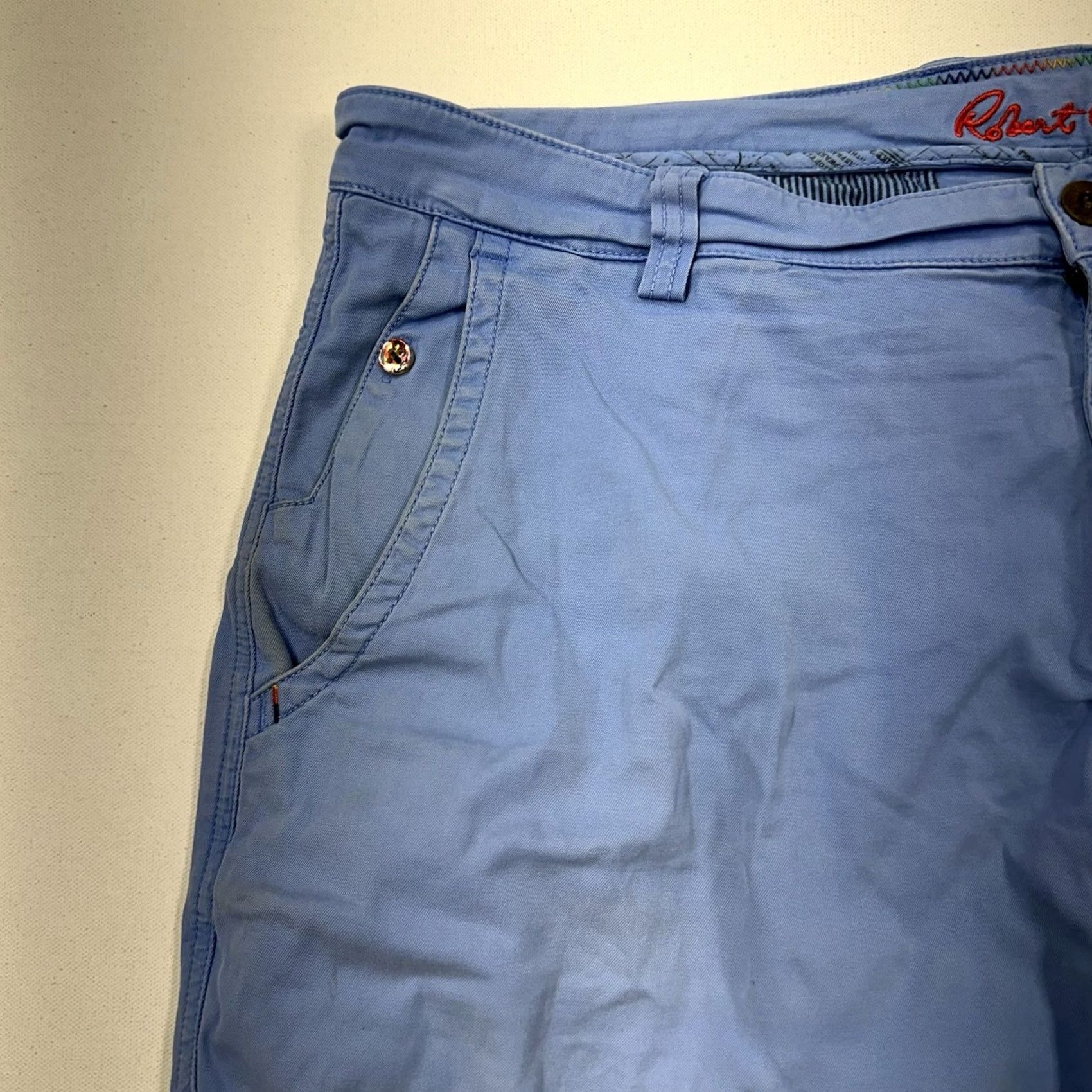 Robert Graham Robert Graham Chino Shorts Mens 38 Blue Golf Casual Regular Colorful Modern Flat Front slash Pocket Cotton Size US 38 / EU 54 - 3 Thumbnail