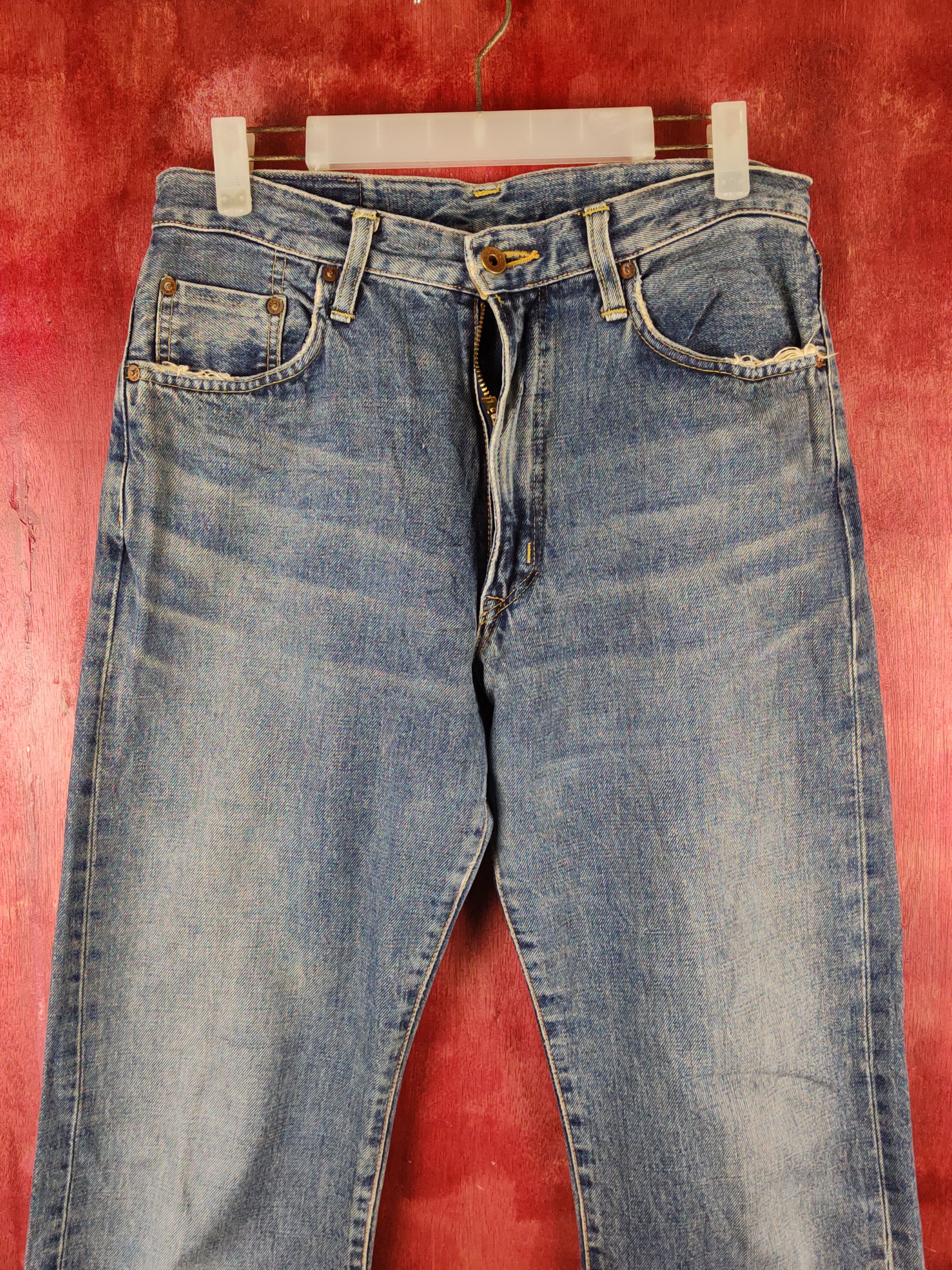 Edwin Edwin Blue Faded Distressed Ripped Jeans #S2330 Size US 30 / EU 46 - 2 Thumbnail