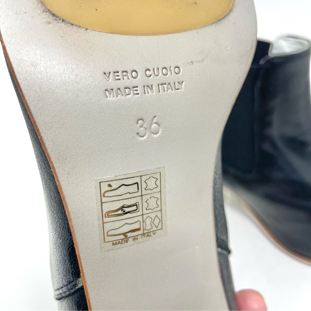Other LIKE NEW Gidigio Black Leather Block Heel Ankle Boot Size 36 Size US 6 / IT 36 - 10 Thumbnail