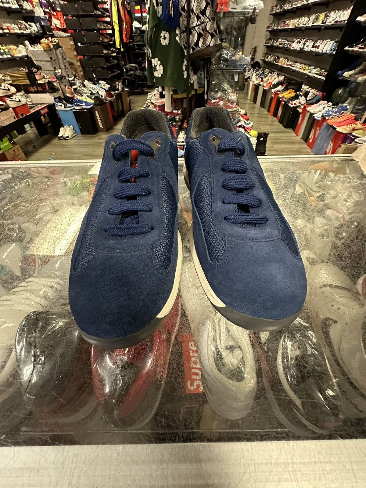 Prada Prada americas cup pre owned no box size 7 navy blue Size US 7 / EU 40 - 1 Thumbnail