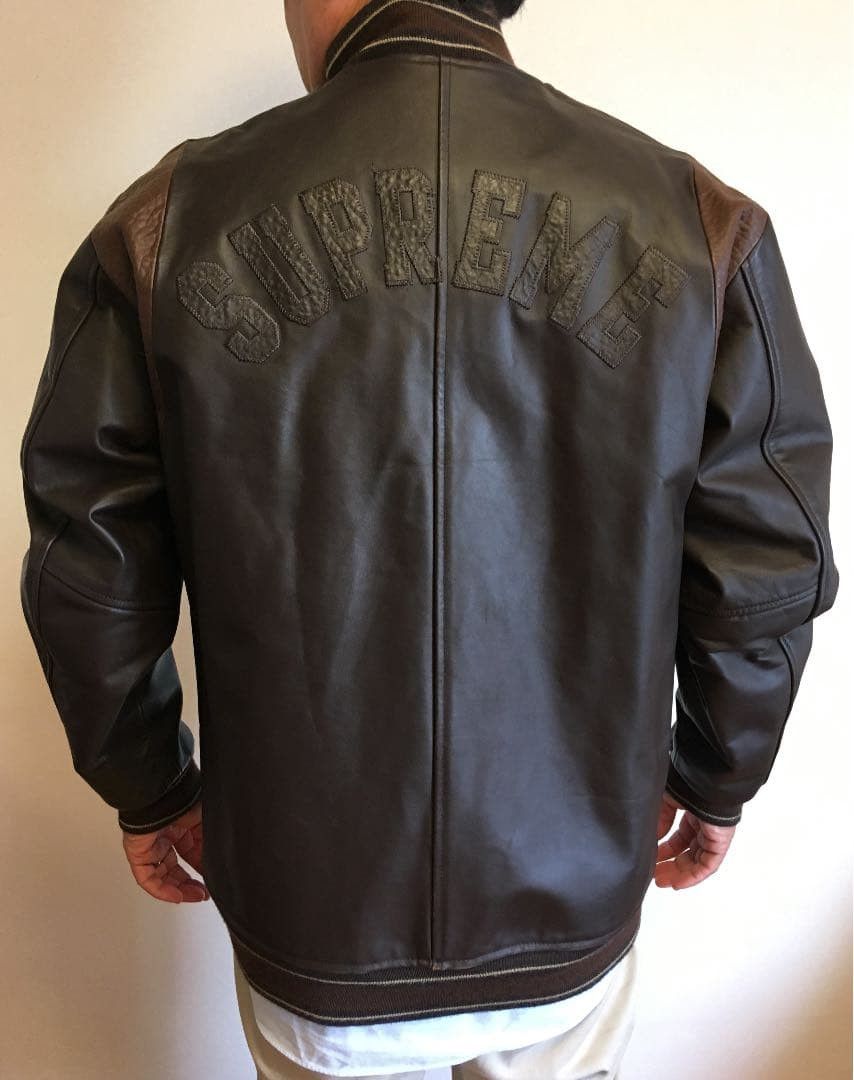 Supreme Supreme AW05 Wing Foot Leather Varsity Jacket Brown Size US M / EU 48-50 / 2 - 9 Thumbnail
