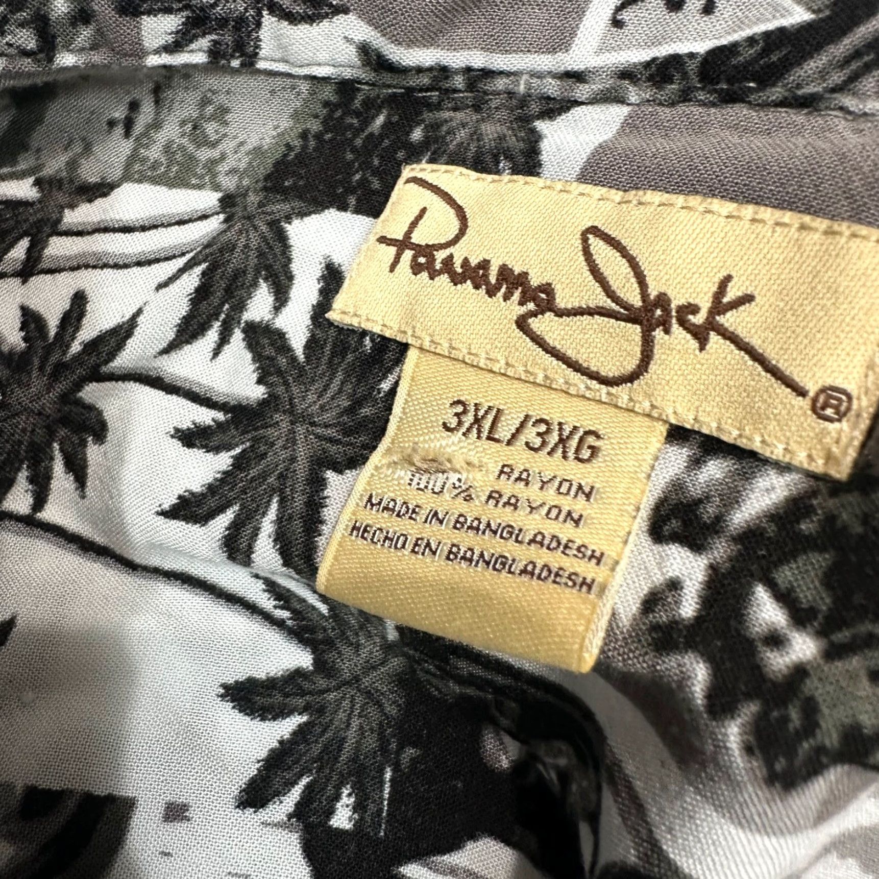 Panama Jack Panama Jack Mens Hawaiian Short Sleeve Shirt 3XL Gray White Button-Up Shirt Size US XXL / EU 58 / 5 - 5 Thumbnail