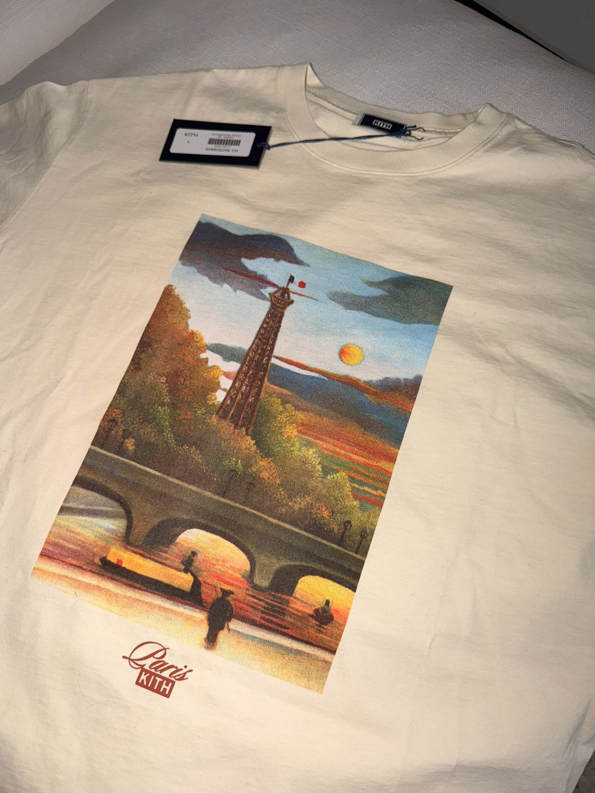 Kith Kith Paris Eiffel Painting Tee - Sandrift Size US L / EU 52-54 / 3 - 3 Thumbnail