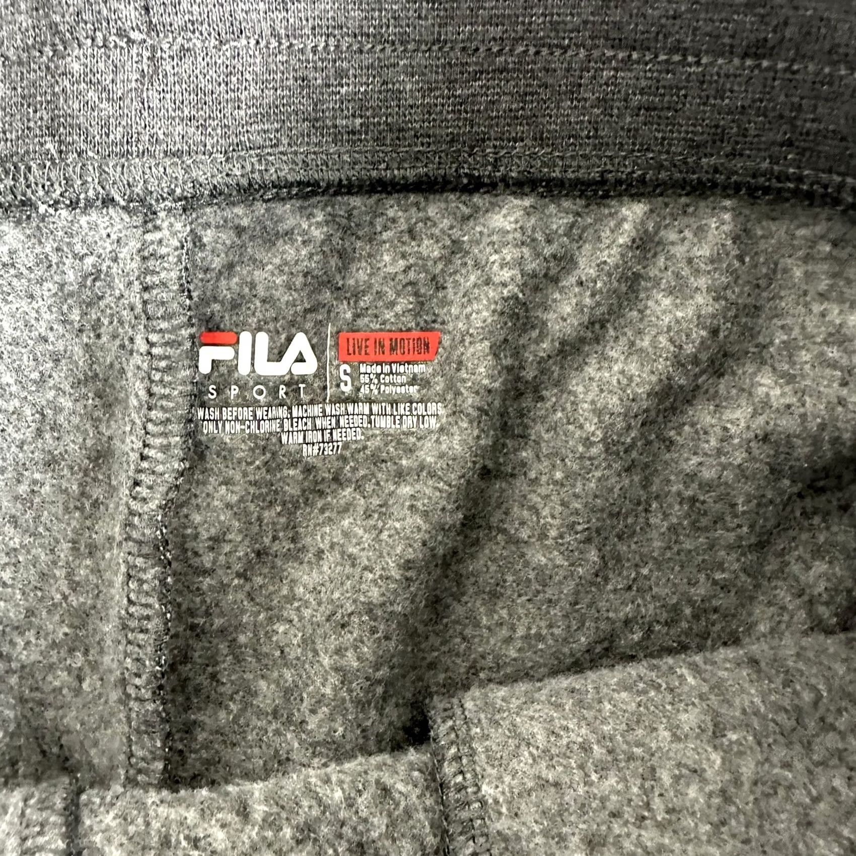 Fila FILA Sport Mens Joggers Sweatpants Athletic Fleece Pockets Gray Slim Tapered Pants Regular S Mens Activewear Jogger Winter Summer Spring Fall Size US 29 - 7 Thumbnail