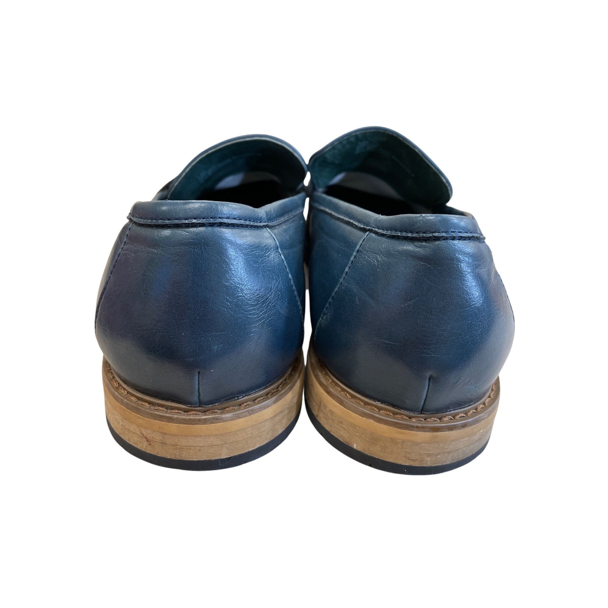 Other Todd Welsch Mens Blue Slip-On Faux Leather Loafers Size 12D Size US 12 / EU 45 - 7 Thumbnail