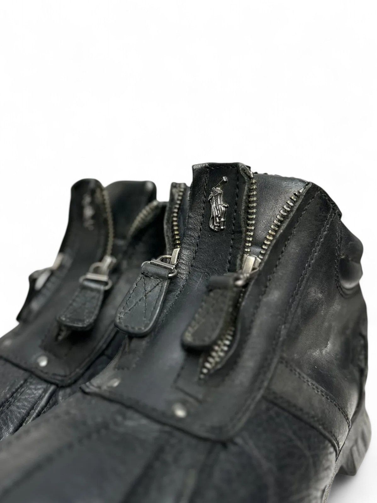 RRL Ralph Lauren Vintage Polo Ralph Lauren Black Tech Zip Leather Shoes Y2K Size US 8.5 / EU 41-42 - 3 Thumbnail
