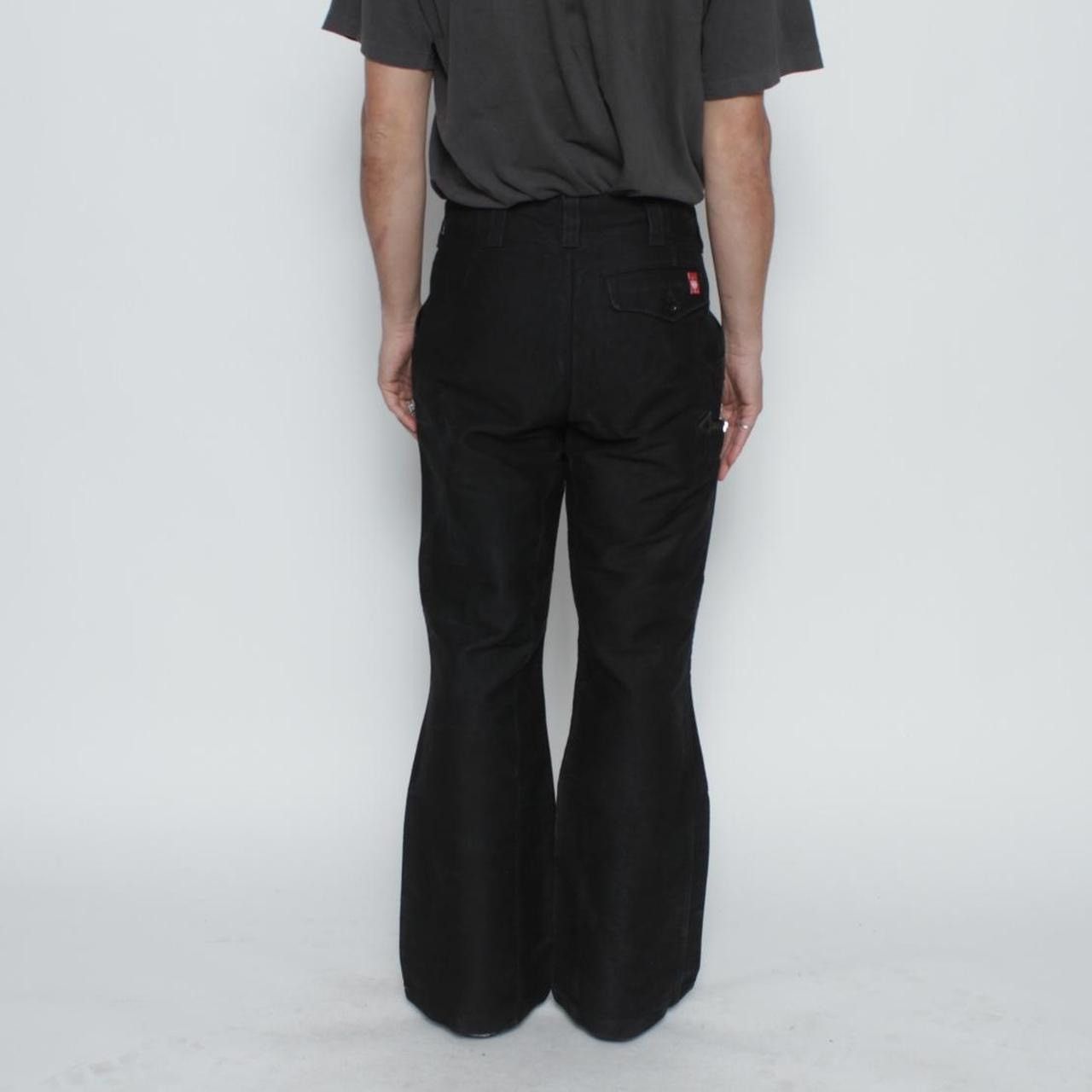 Vintage BLACK BOOT CUT HEAVY COTTON WESTERN WORKWEAR PANTS Size US 30 / EU 46 - 4 Thumbnail