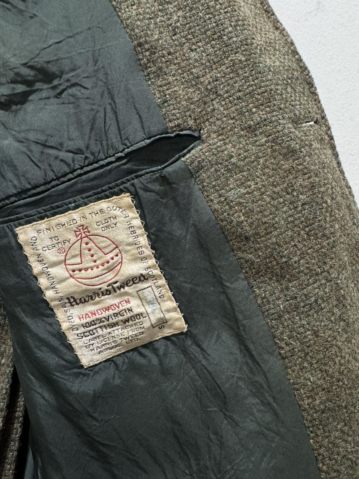 Designer × Harris Tweed DISTRESSED HARRIS TWEED HAND WOVENWOOL BLAZER JACKET Size US S / EU 44-46 / 1 - 16 Thumbnail