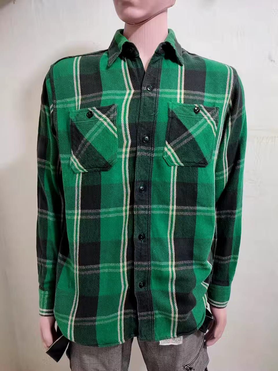 Sugar Cane Vintage Sugar Cane Green Check Flannel Size US L / EU 52-54 / 3 - 1 Thumbnail