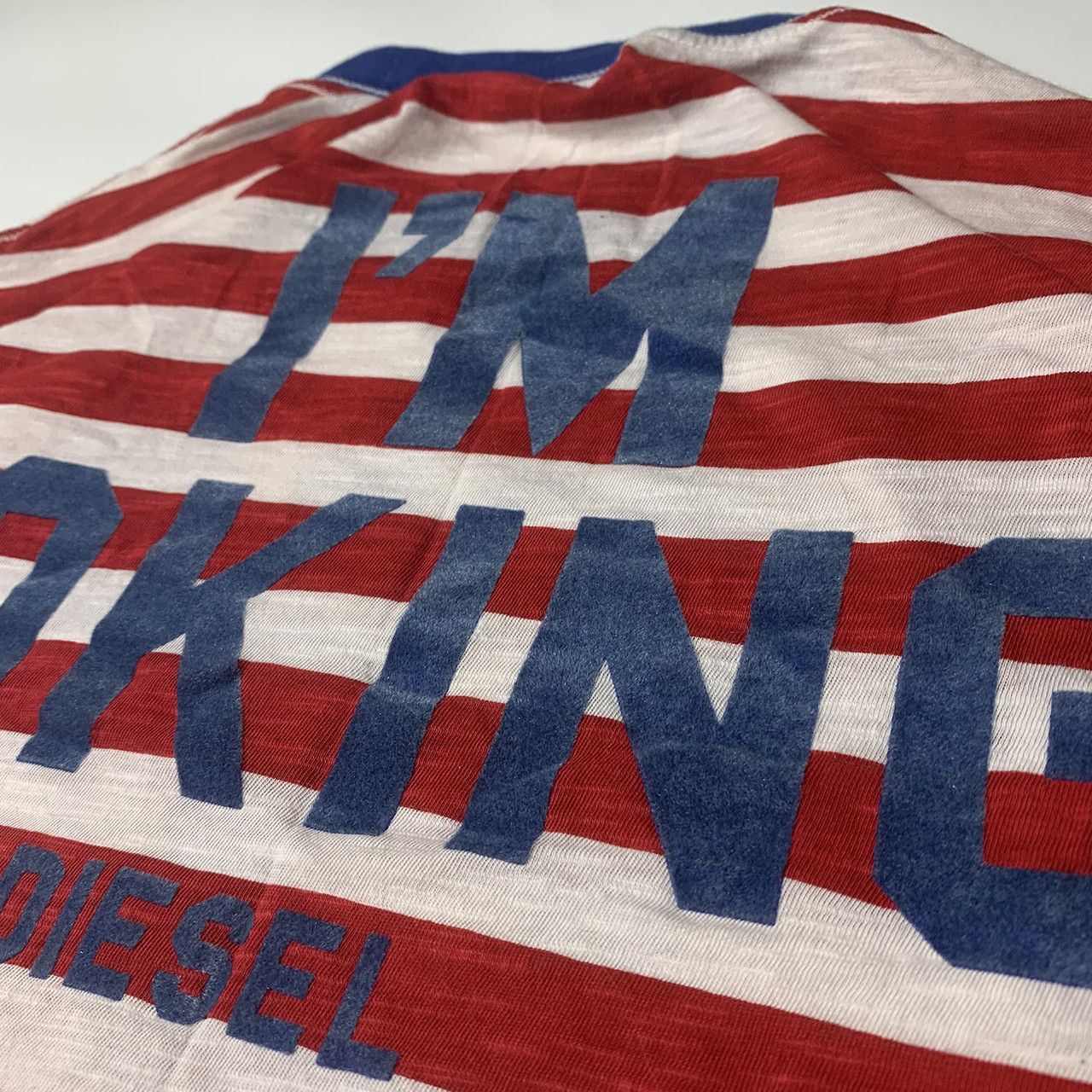 Diesel Diesel Striped Y2K Punk Spellout Big Logo Tee Size US L / EU 52-54 / 3 - 5 Thumbnail