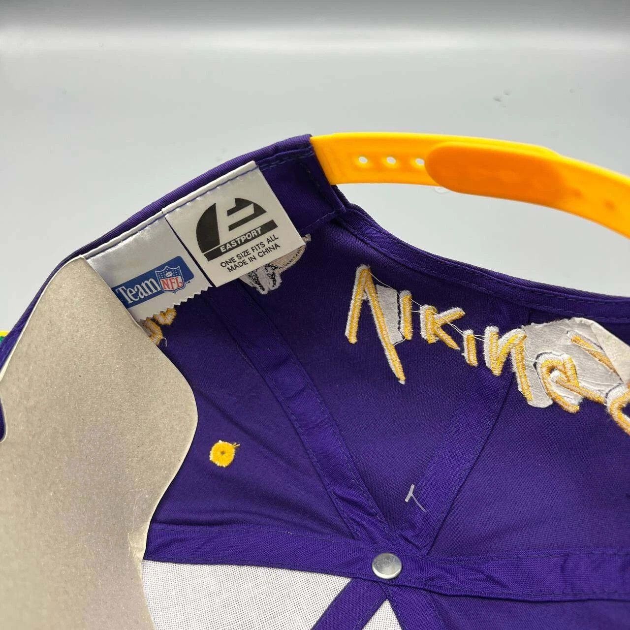 NFL × Vintage Minnesota Vikings Hat Men Purple Yellow Eastport Snap Back Size ONE SIZE - 4 Thumbnail