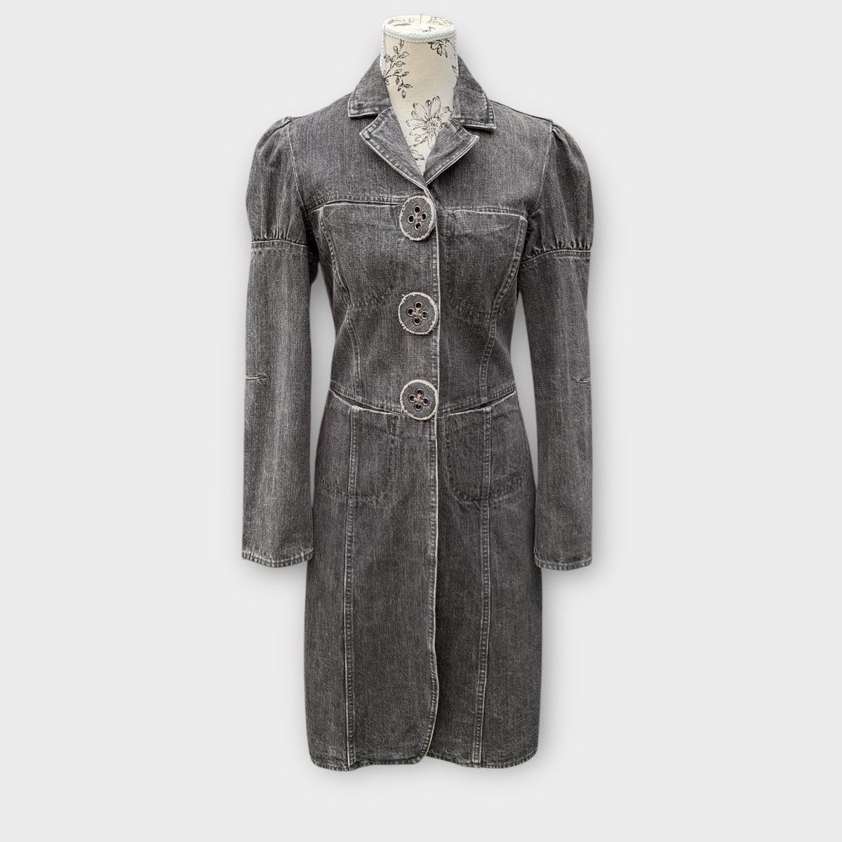 Romeo Gigli GIGLI DENIM LONG COAT JACKET Size S / US 4 / IT 40 - 1 Thumbnail