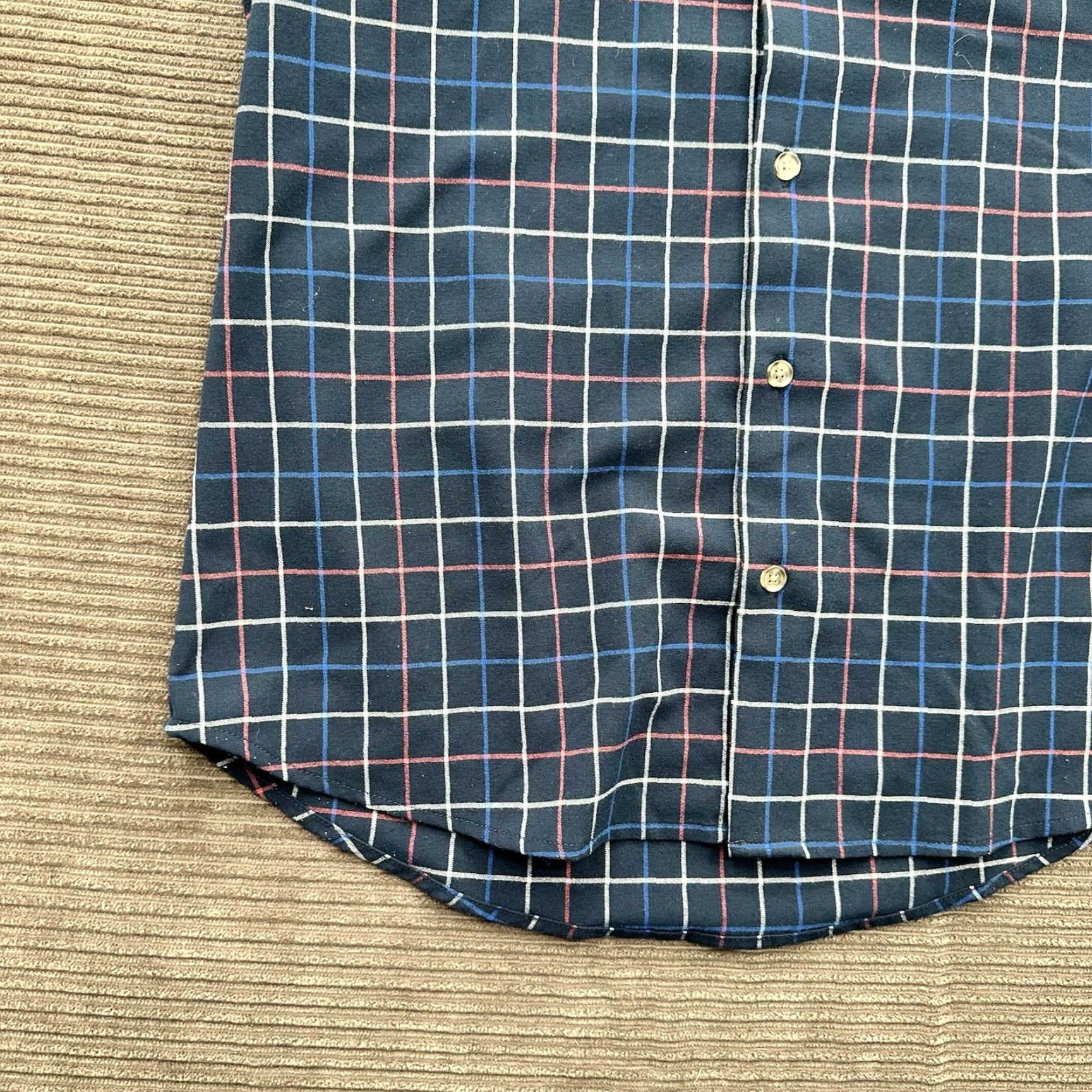 Mizzen+Main Mizzen+Main Shirt Medium Plaid Navy Button-Up Long Sleeve Multicolor Polyester Spandex Mens Size US M / EU 48-50 / 2 - 6 Thumbnail