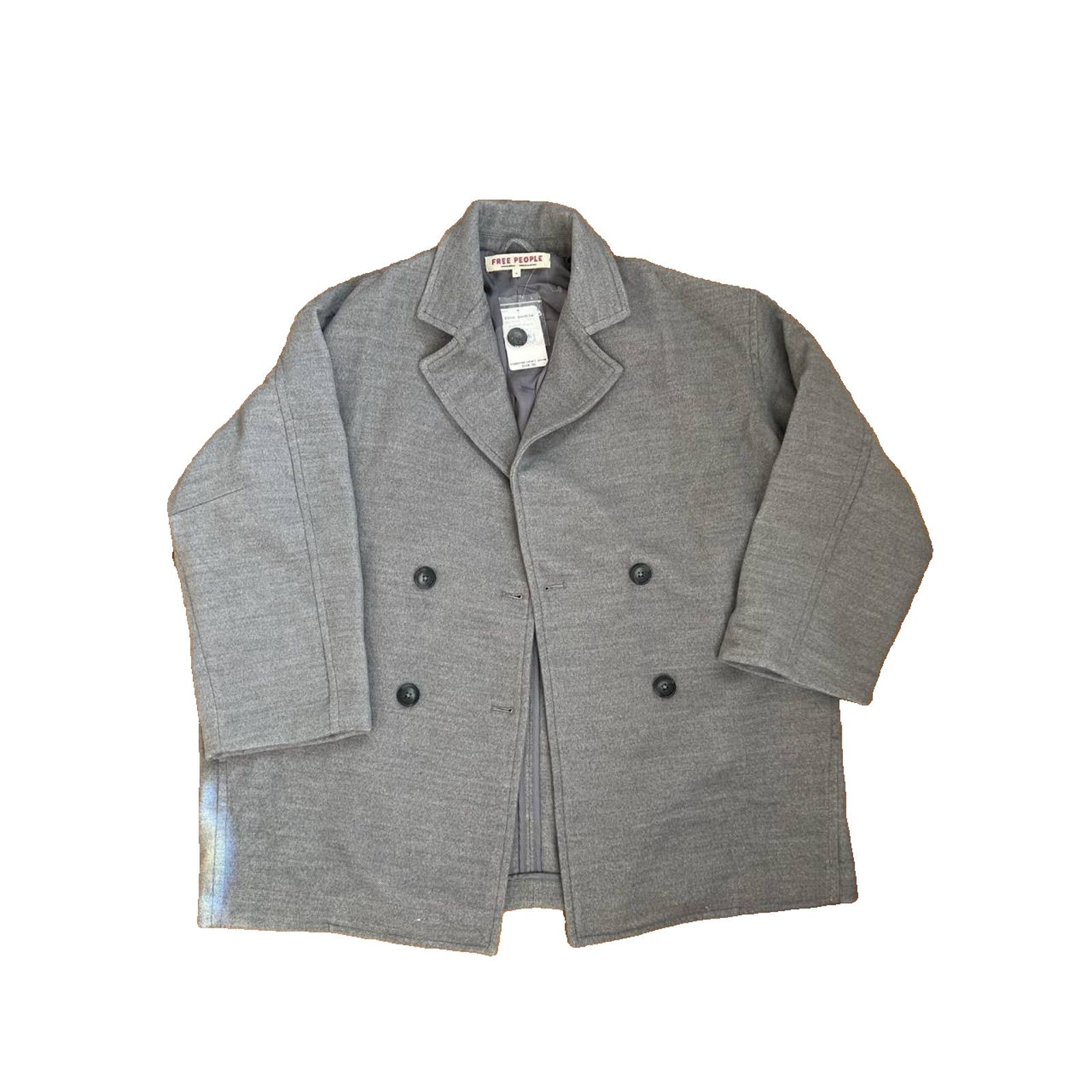 Free People FREE PEOPLE Hannah Slouchy Gray Blazer Medium A001893 Size M / US 6-8 / IT 42-44 - 2 Thumbnail