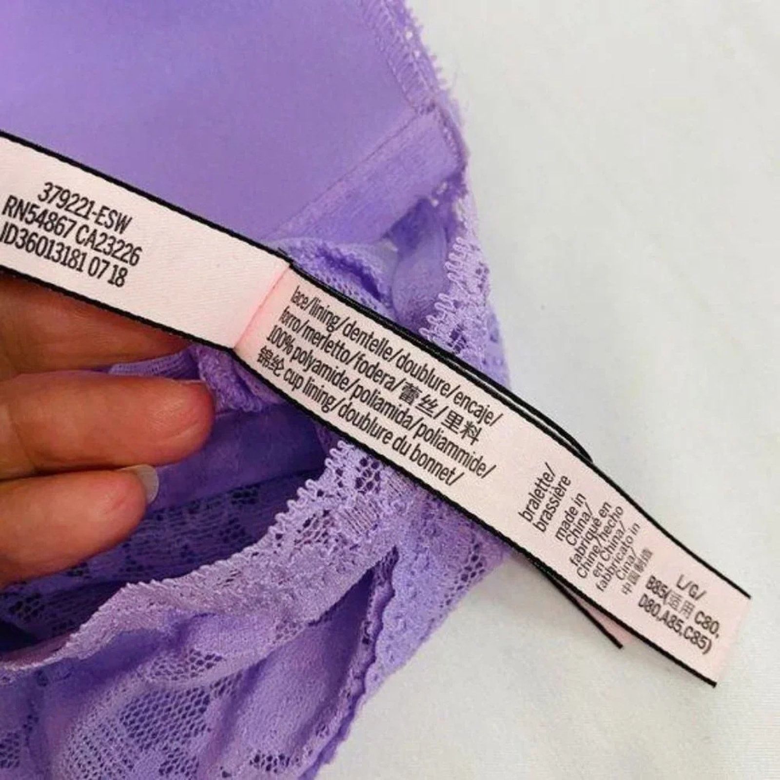 Victoria's Secret Victoria's Secret Plunge Lined Bralette Lavender Women Large Size ONE SIZE - 6 Thumbnail
