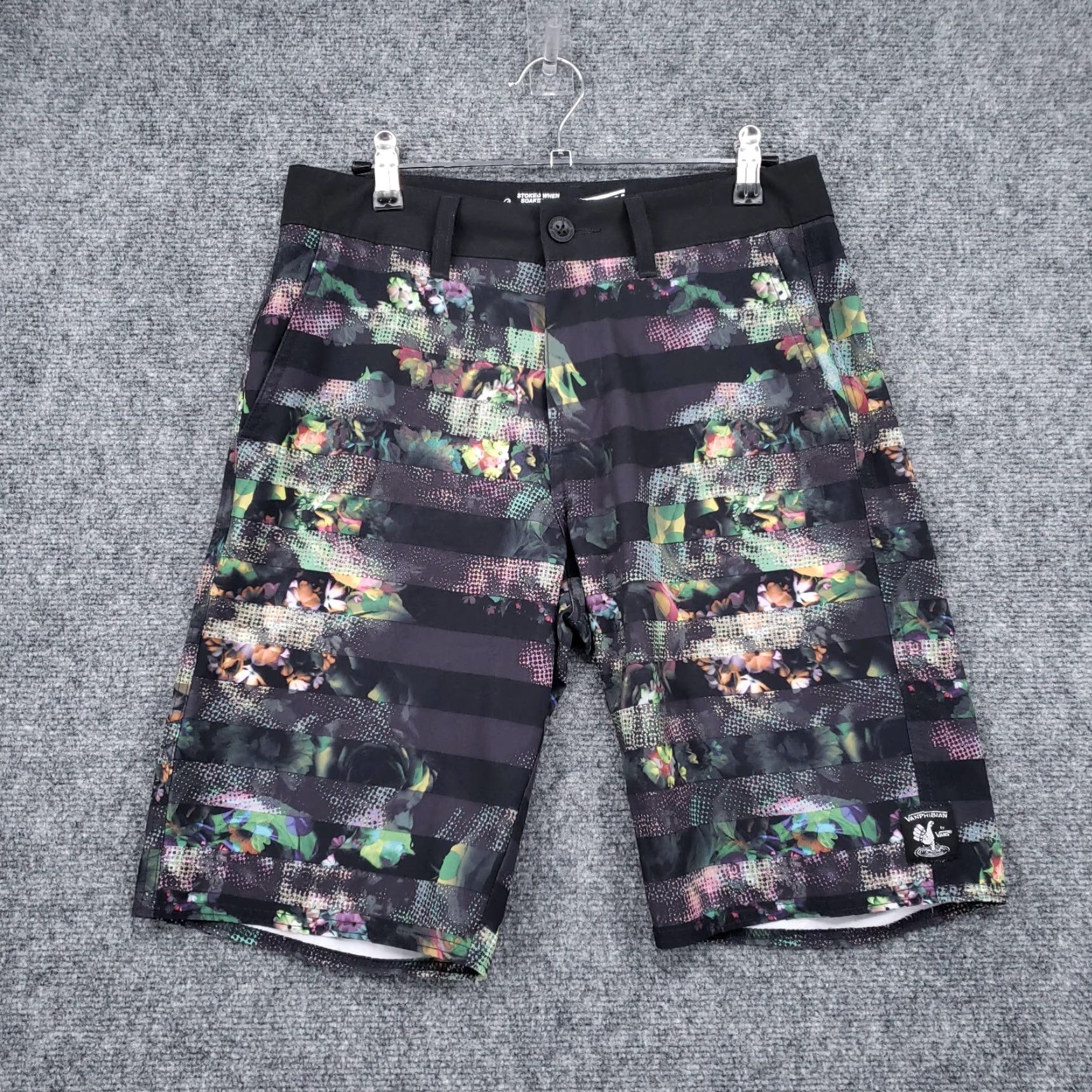 Vans VANS Vansphibian Shorts Men 28 Black Floral Hybrid Board Swim Trunks Surf Stretch Size US 28 / EU 44 - 2 Thumbnail