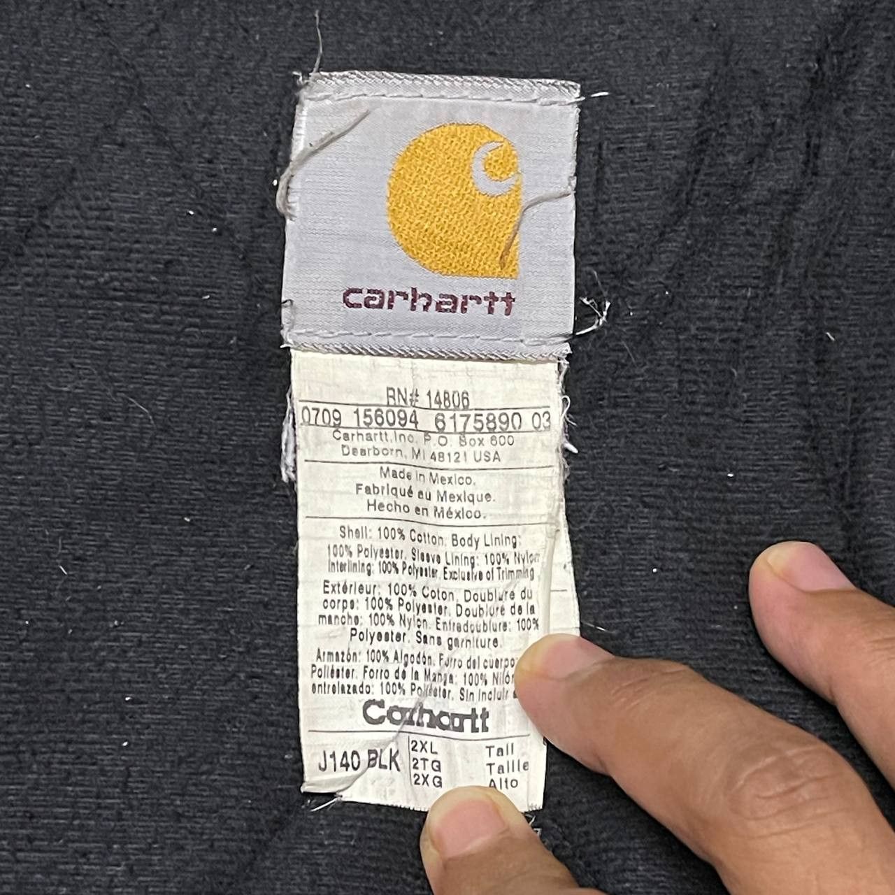 Carhartt Vintage Carhartt Distressed Active Jacket J140 BLk Size US XXL / EU 58 / 5 - 11 Thumbnail