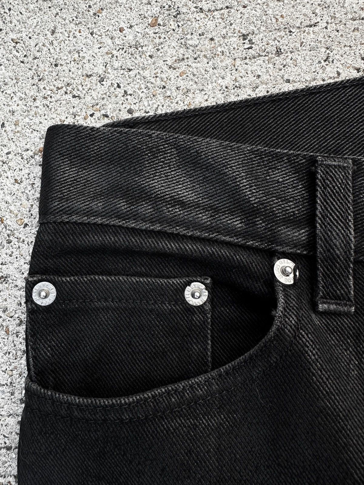 Helmut Lang Helmut Lang 1999 Coated Black Waxed Denim Classic Cut Size US 31 - 8 Thumbnail