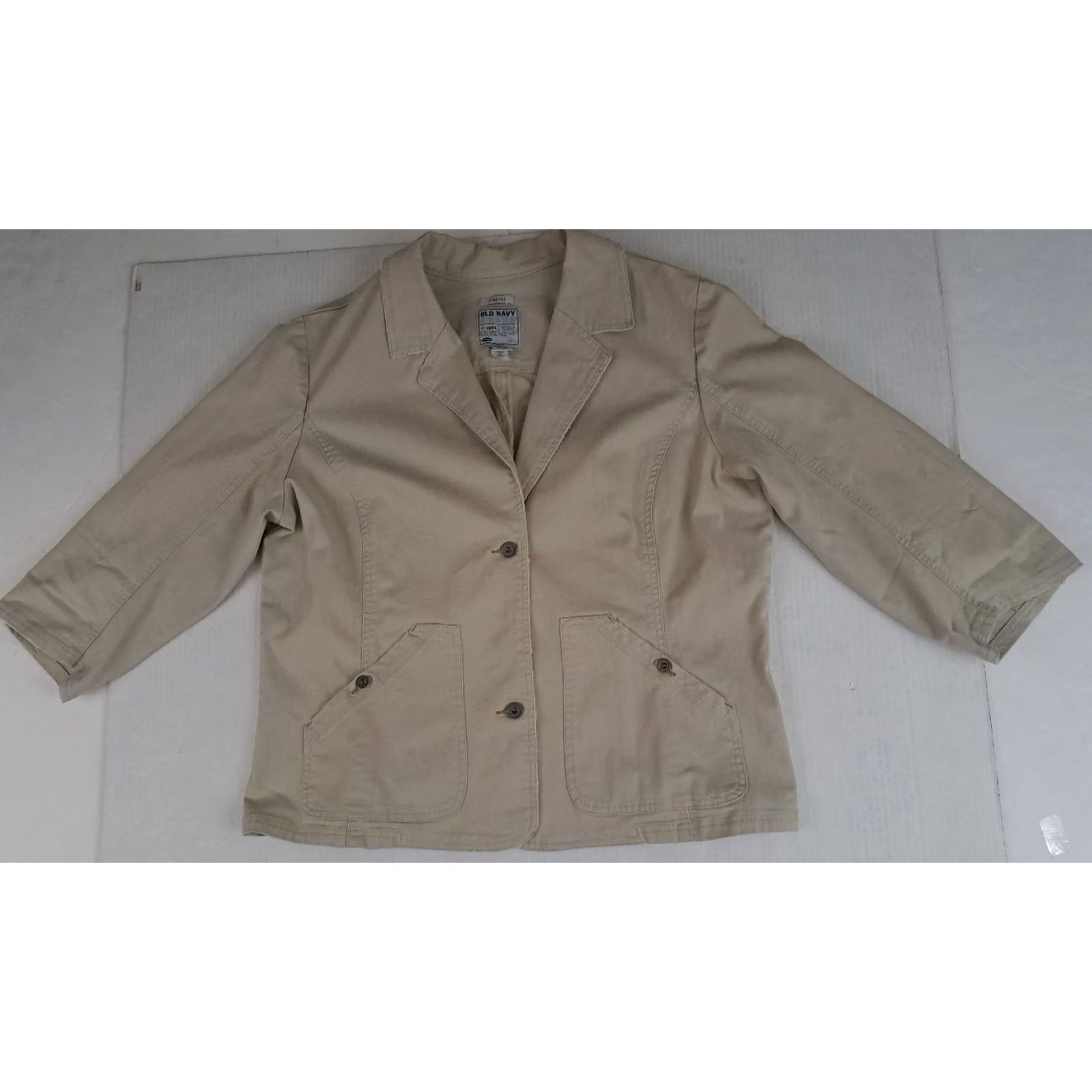 Old Navy VINTAGE Old Navy Beige Blazer Jacket Women Adult XXL Size XXL / US 16-18 / IT 52-54 - 5 Thumbnail