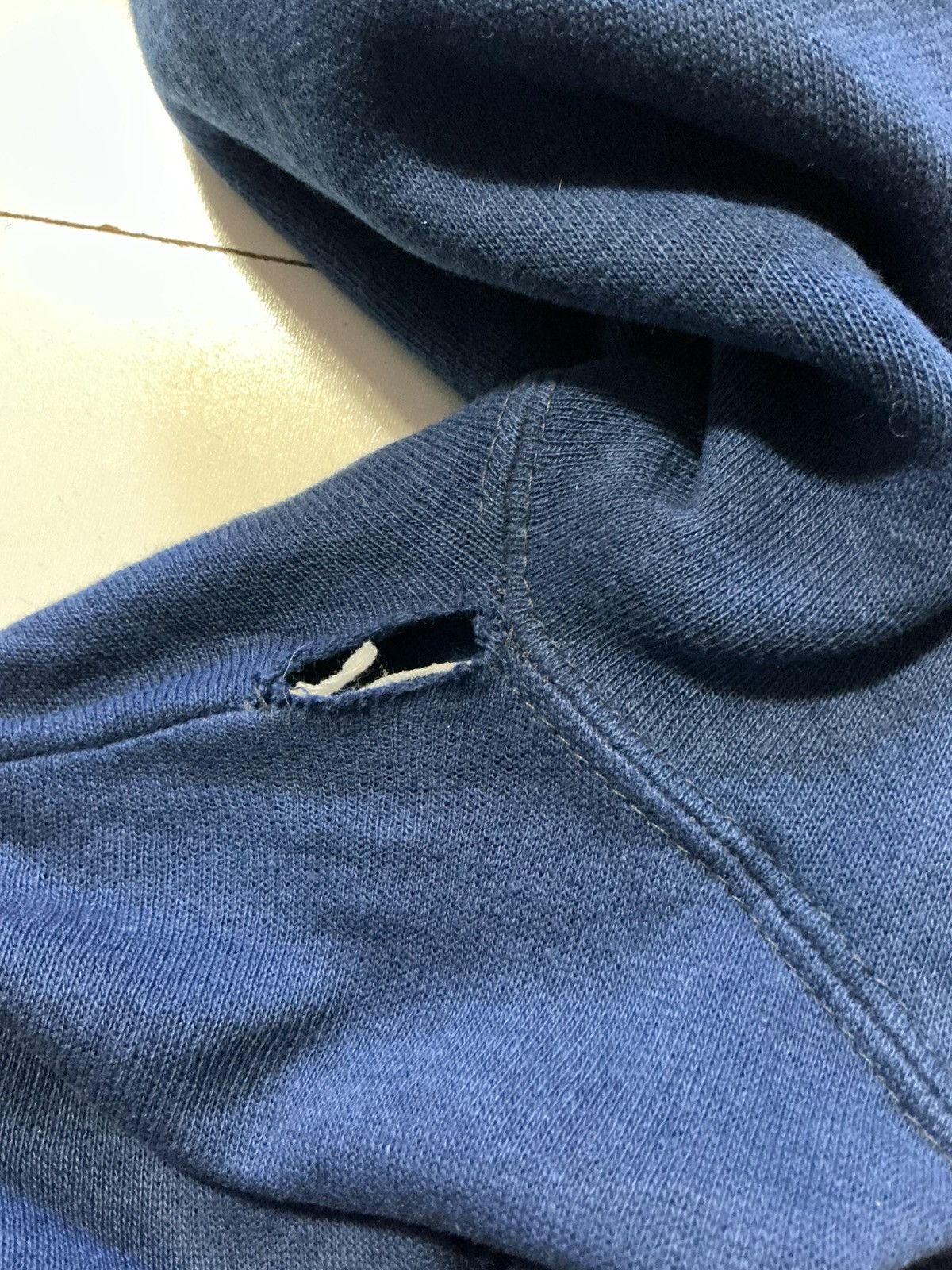 Vintage Vintage 70s 80s Blank Zip Thrashed YKK Zipper Raglan Hoodie Size US L / EU 52-54 / 3 - 9 Thumbnail