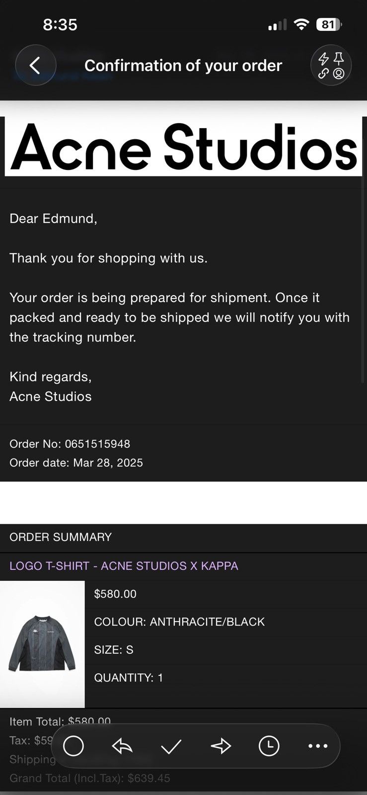 Acne Studios Acne Studios x Kappa Logo T-Shirt Jersey Size US S / EU 44-46 / 1 - 7 Thumbnail