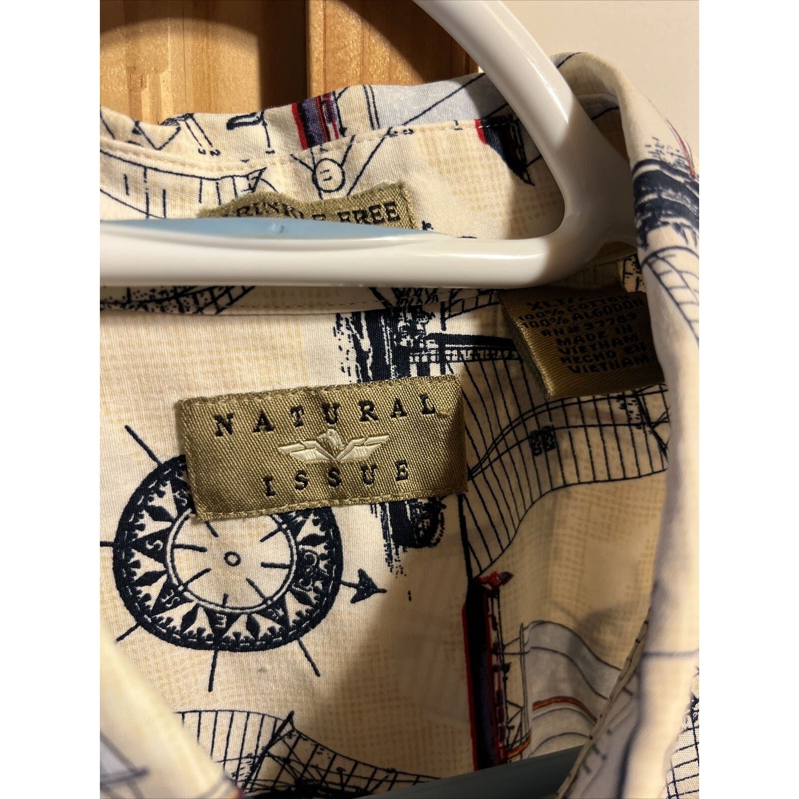 Natural Issue Natural Issue Nautical Mens XLT Cotton SS Shirt Sailboat EUC Size US XL / EU 56 / 4 - 3 Thumbnail