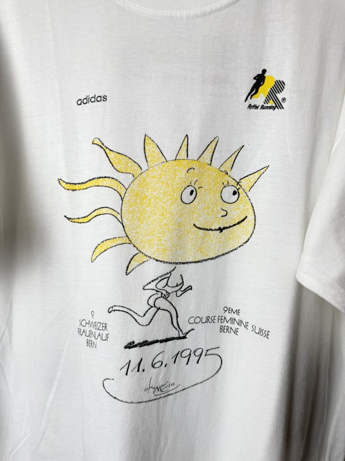 Adidas 💥Rare! Vintage 1995 Adidas Marathon T Shirt Retro Size US L / EU 52-54 / 3 - 2 Thumbnail