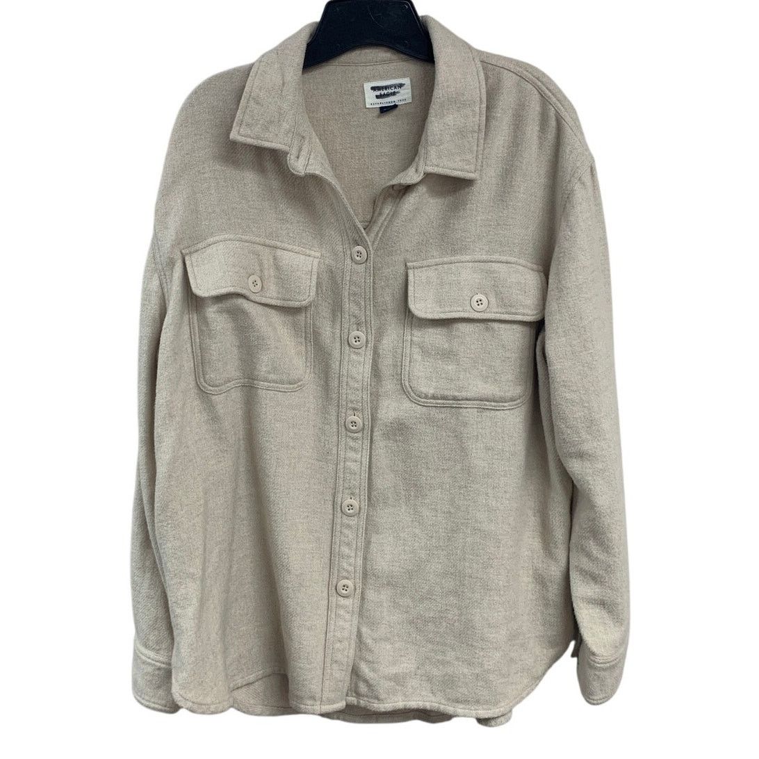 American Eagle Outfitters New AEO Womens Medium Cotton Long Sleeve Button Up Shirt Size M / US 6-8 / IT 42-44 - 1 Thumbnail