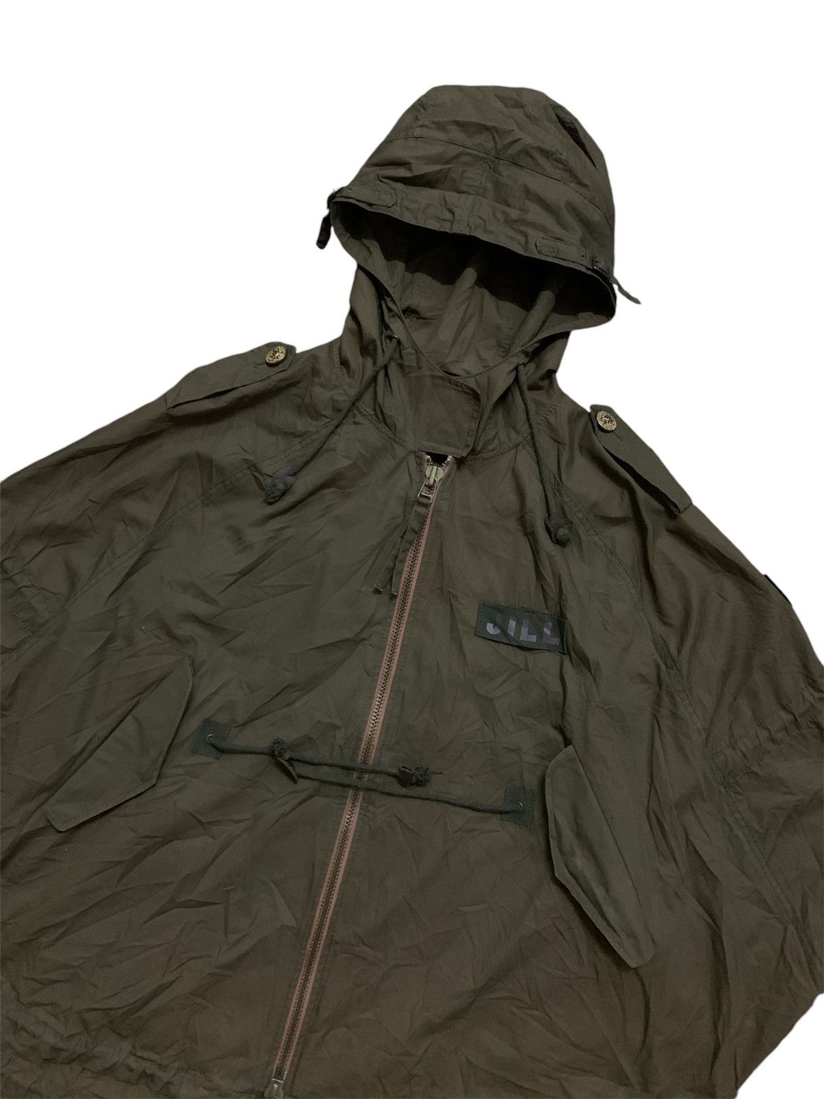 Jil Stuart 💥Vtg Jill Stuart Military Poncho Hoodie Size ONE SIZE - 3 Thumbnail