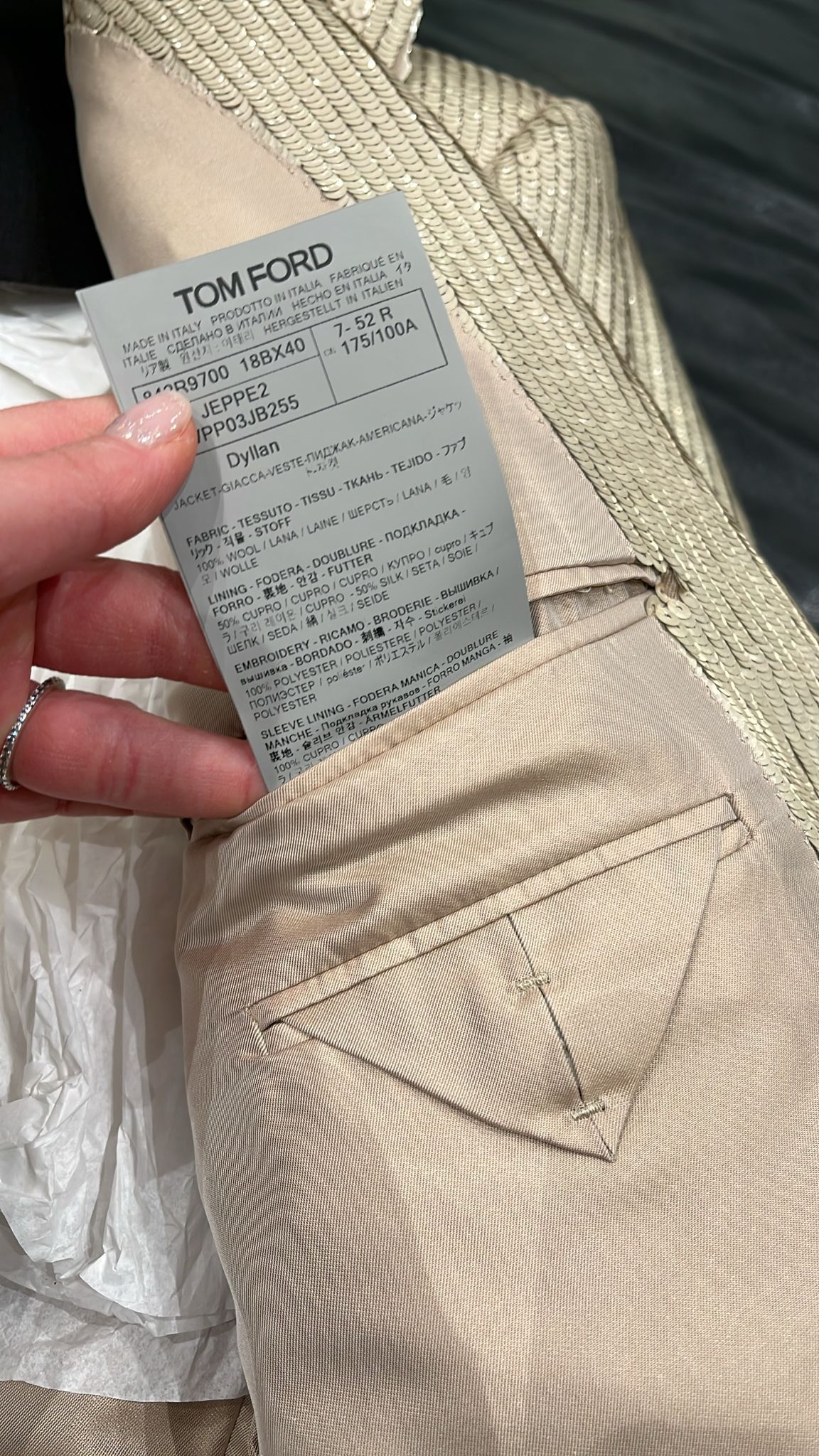 Tom Ford o1loc1c0126 JEPPE2 Evening Cocktail Jacket in White Size US L / EU 52-54 / 3 - 3 Thumbnail