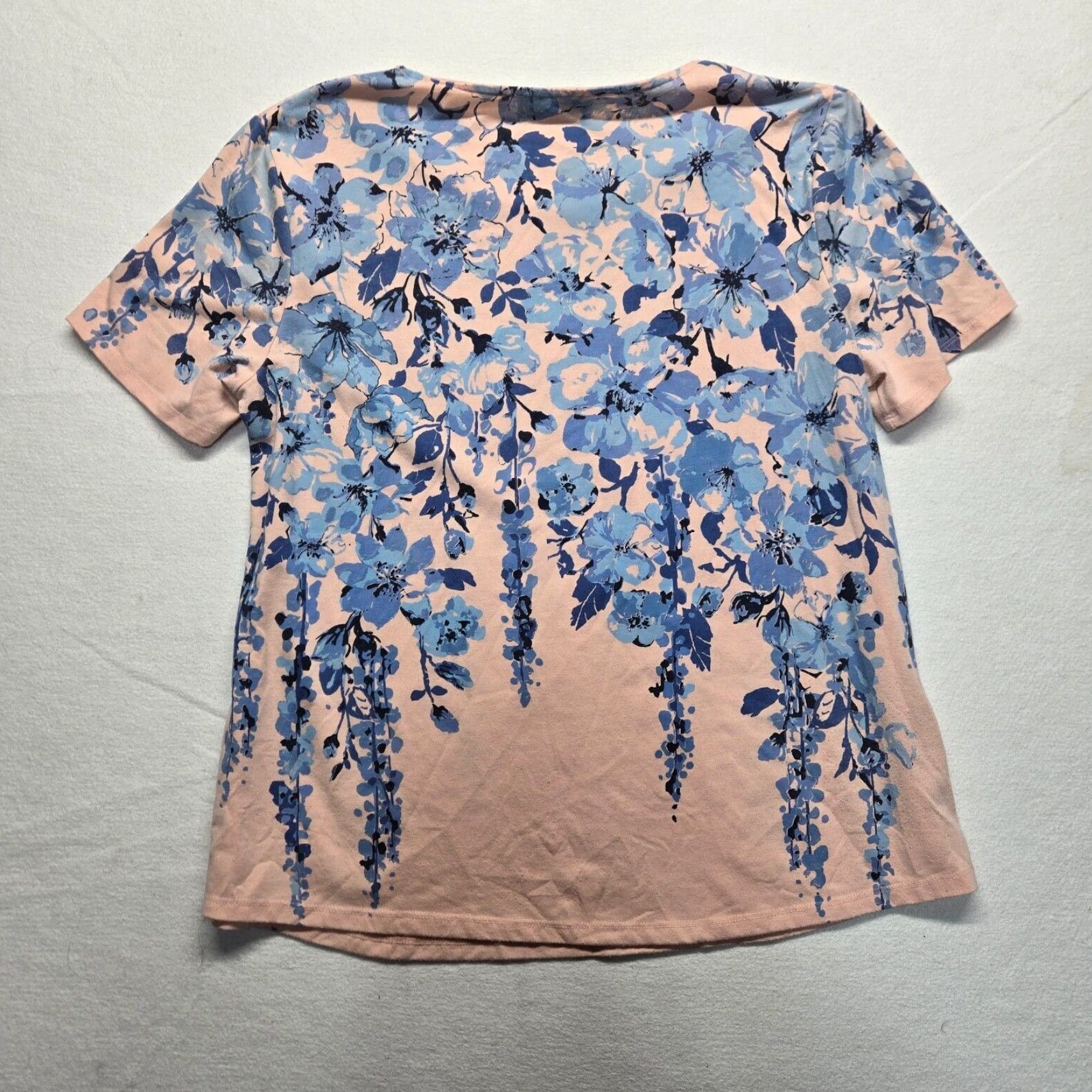 Vintage Southern Lady Shirt M Pink Blue Floral All Over Tee T-Shirt Casual V Neck Size M / US 6-8 / IT 42-44 - 6 Thumbnail