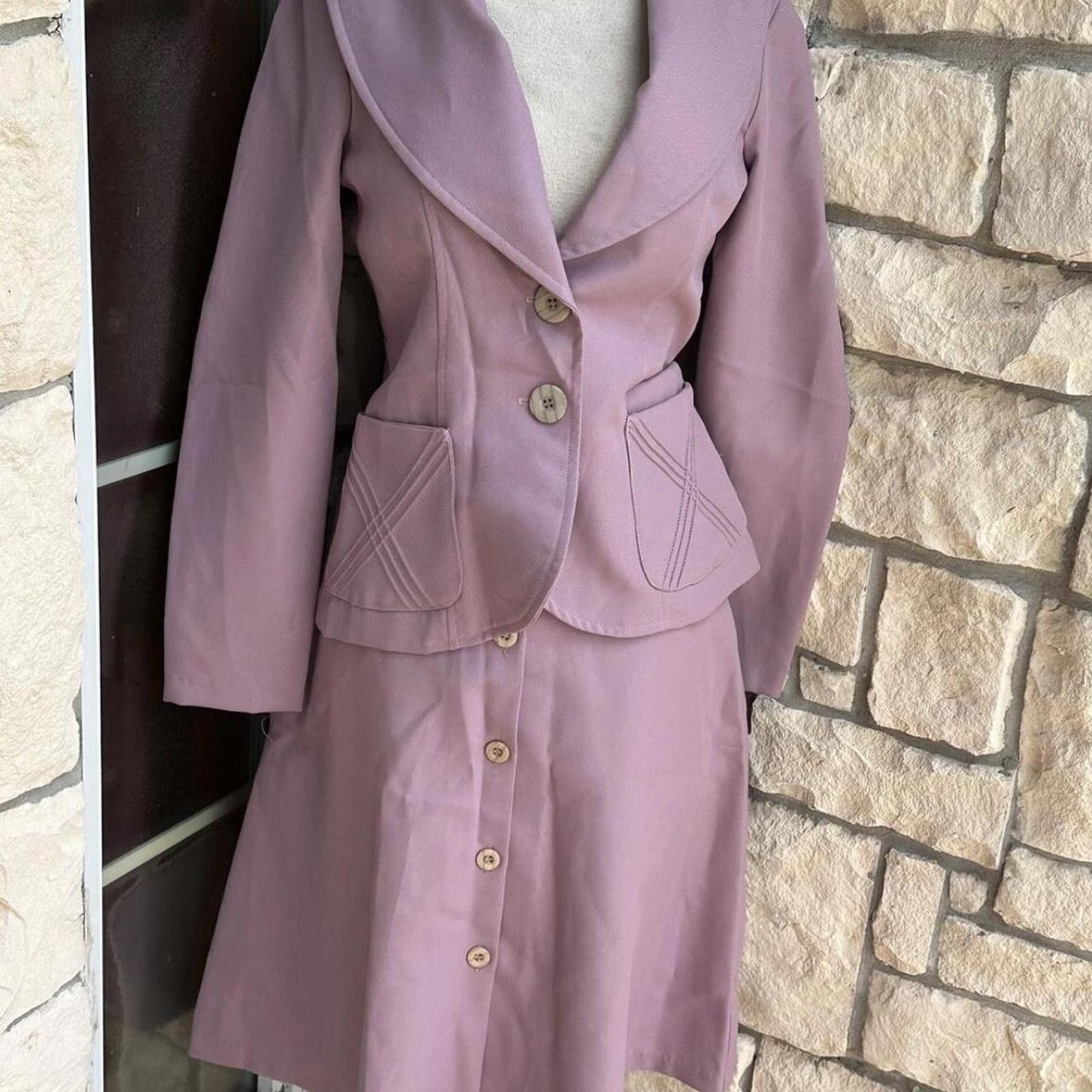 Other Lilac 2-piece skirt set jacket #preppy vintage small Size S / US 4 / IT 40 - 1 Thumbnail