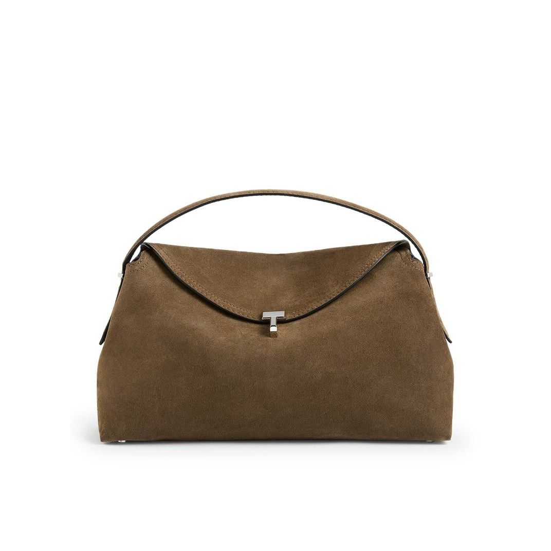 Toteme TOTEME T-Lock Tobacco Suede Top Handle Bag New And Authentic Size ONE SIZE - 1 Thumbnail
