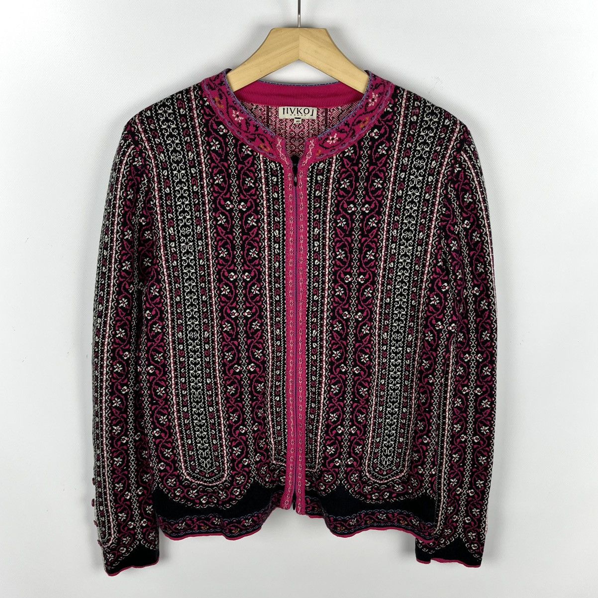 Other Ladies Ivko floral pattern Jacquard Sweater Jacket Size S / US 4 / IT 40 - 1 Thumbnail