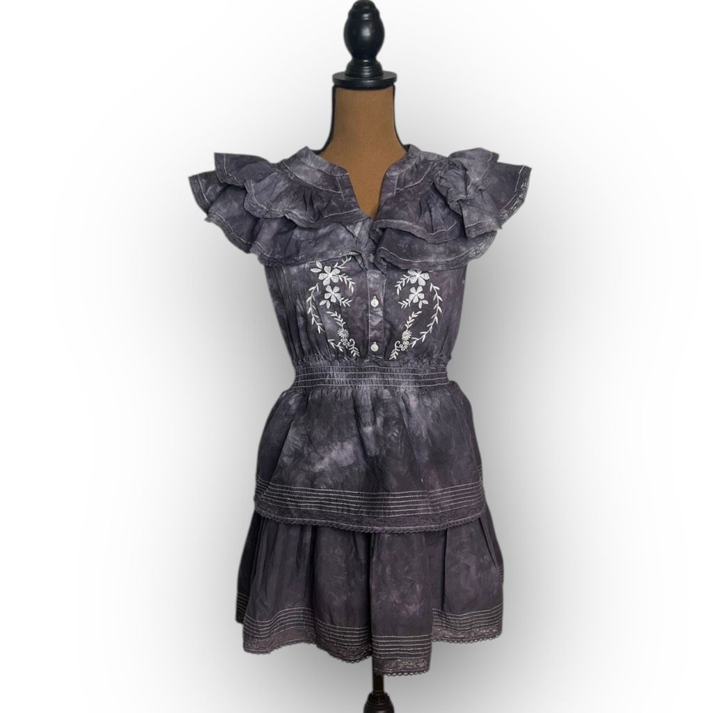 LoveShackFancy LoveShackFancy x Target, Charcoal Unique Tie Dyed Penelope D Size XS / US 0-2 / IT 36-38 - 1 Thumbnail