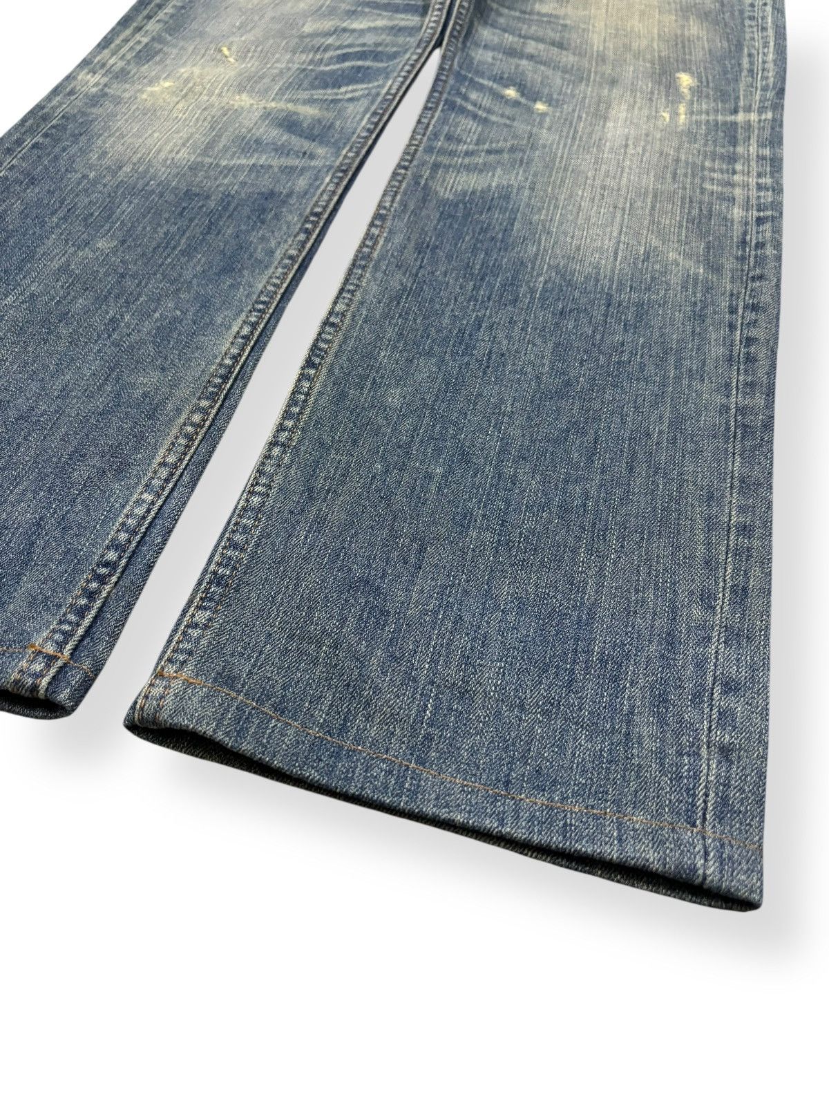 Japanese Brand Vintage Union Station Mud Washed Whiskers Distressed Jeans Size US 32 / EU 48 - 7 Thumbnail