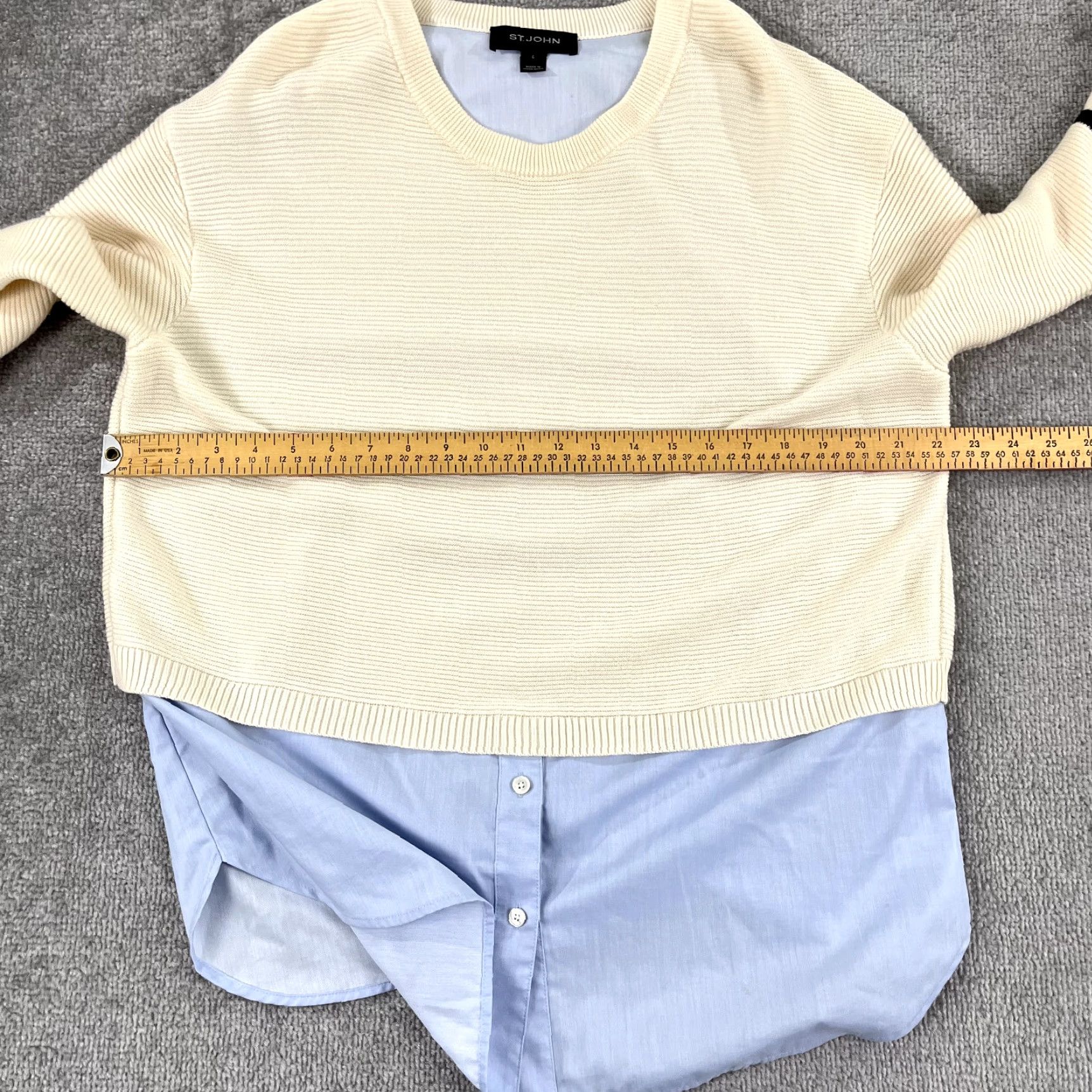 St. John VINTAGE ST. JOHN Sweater Shirt Womens Large Brown Blue Wool Stitch School Girl Preppy Size L / US 10 / IT 46 - 4 Thumbnail
