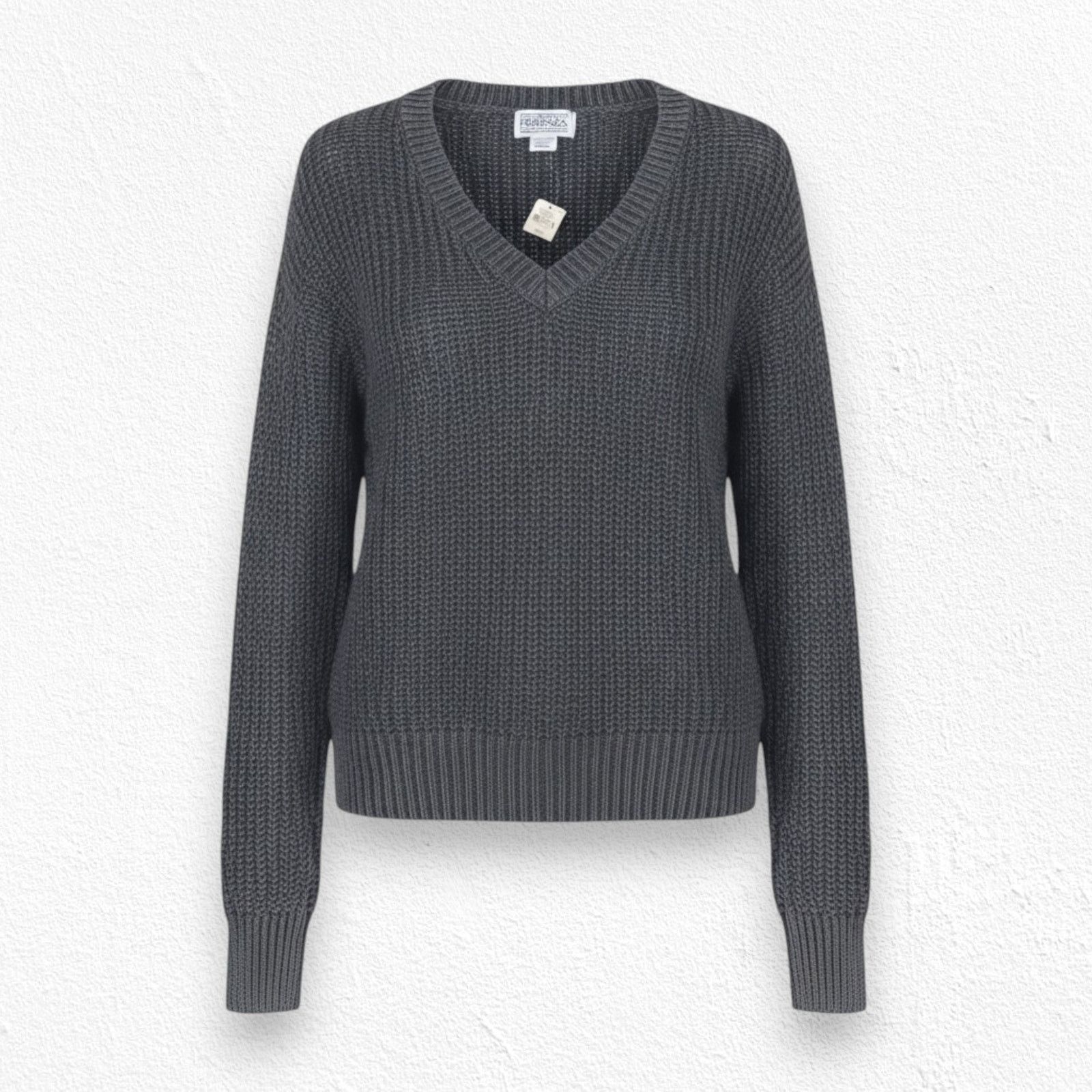 Victoria's Secret Gray V Neck Oversized Chunky Knit Sweater Size Small Size S / US 4 / IT 40 - 1 Thumbnail