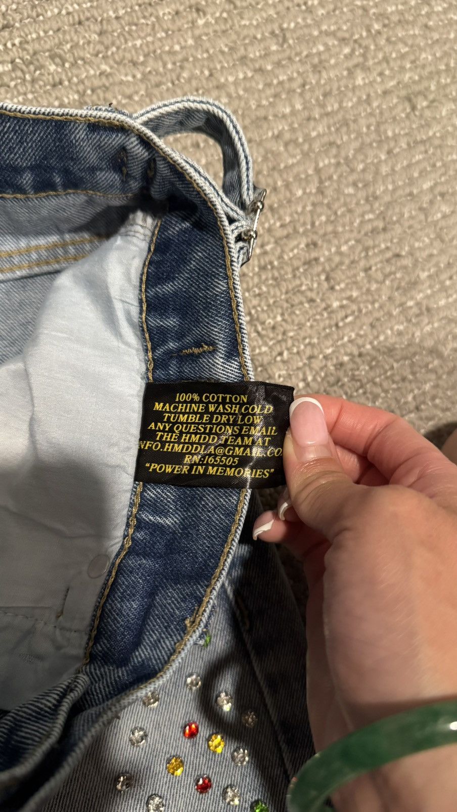 HMDD HAPPY MEMORIES DON’T DIE CRYSTAL JEANS Size US 34 / EU 50 - 10 Thumbnail