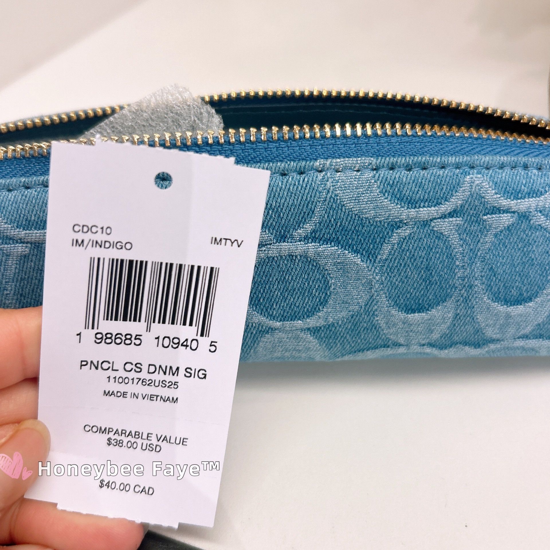 Coach Pencil Case In Signature Denim CDC10 Size ONE SIZE - 5 Thumbnail
