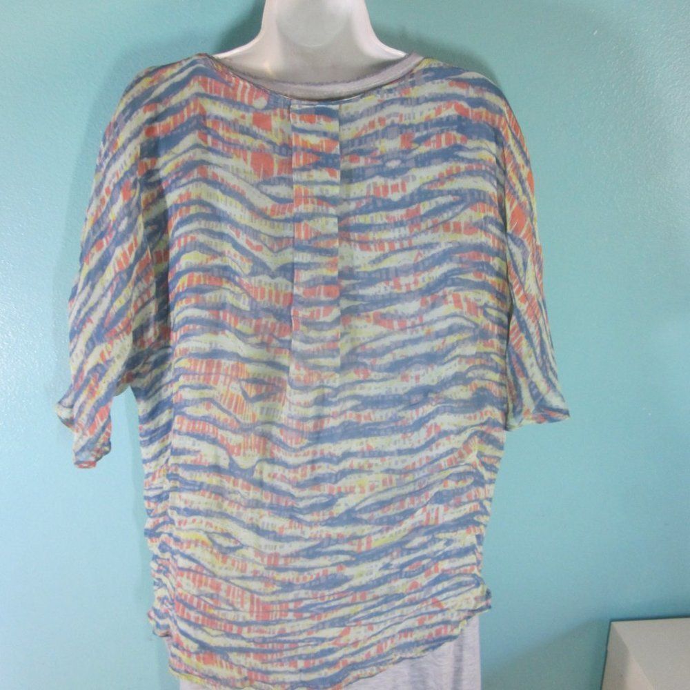Gypsy 05 Gypsy 05 Anthropologie Womens Size S Oversized Sheer Silk Blouse Blue Wave Size S / US 4 / IT 40 - 6 Thumbnail