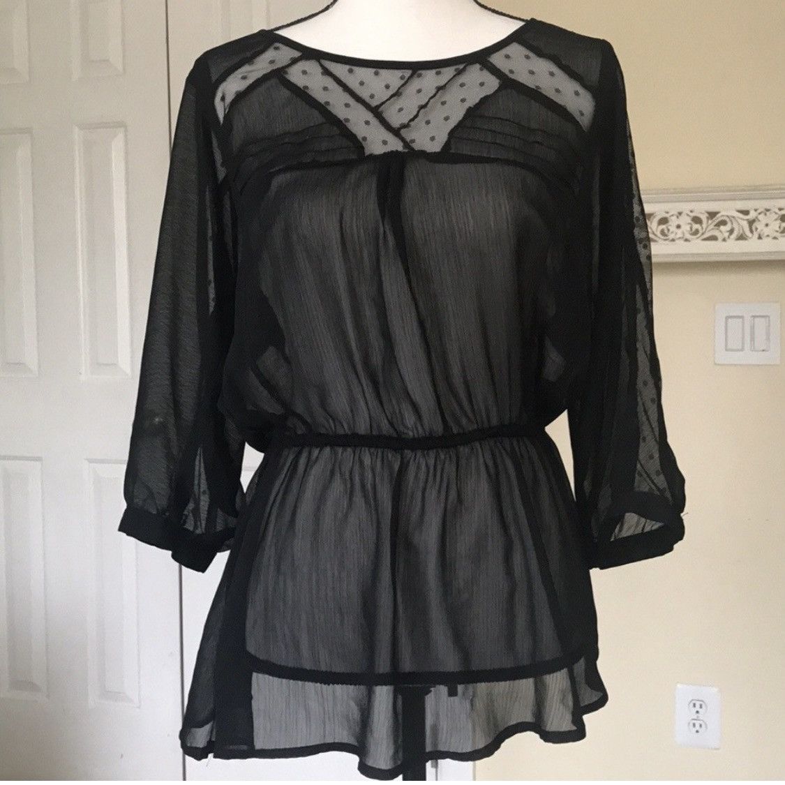Other DOLLHOUSE 3/4 SLEEVE SHEER BLOUSE TOP Size M / US 6-8 / IT 42-44 - 1 Thumbnail