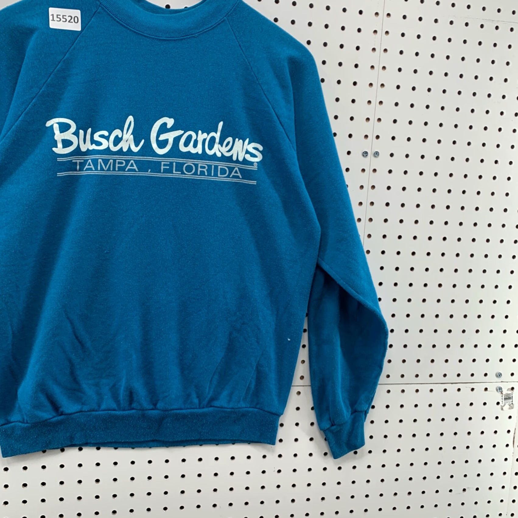 TEE JAYS Vintage 80s Busch Gardens Sweatshirt Crew Neck Adult Medium Raglan Blue Pullover Unisex 80s Graphic 20x26 Size US M / EU 48-50 / 2 - 4 Thumbnail